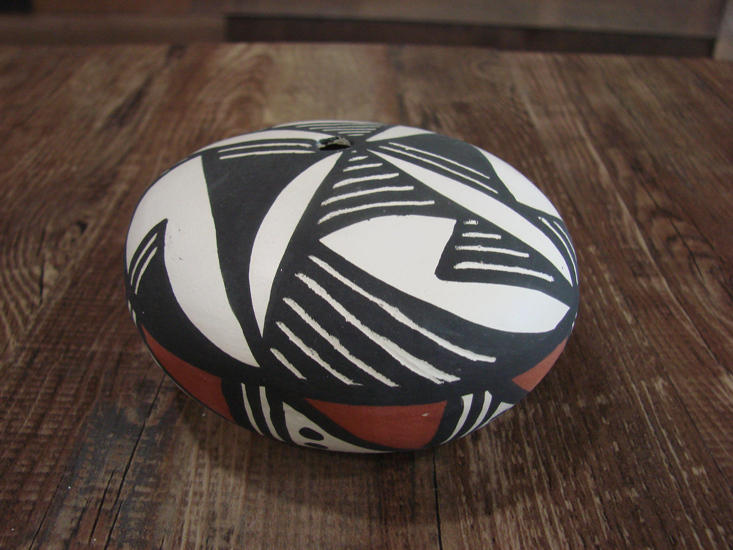 Native American Acoma Indian Hand Painted Seed Pottery by Antonio