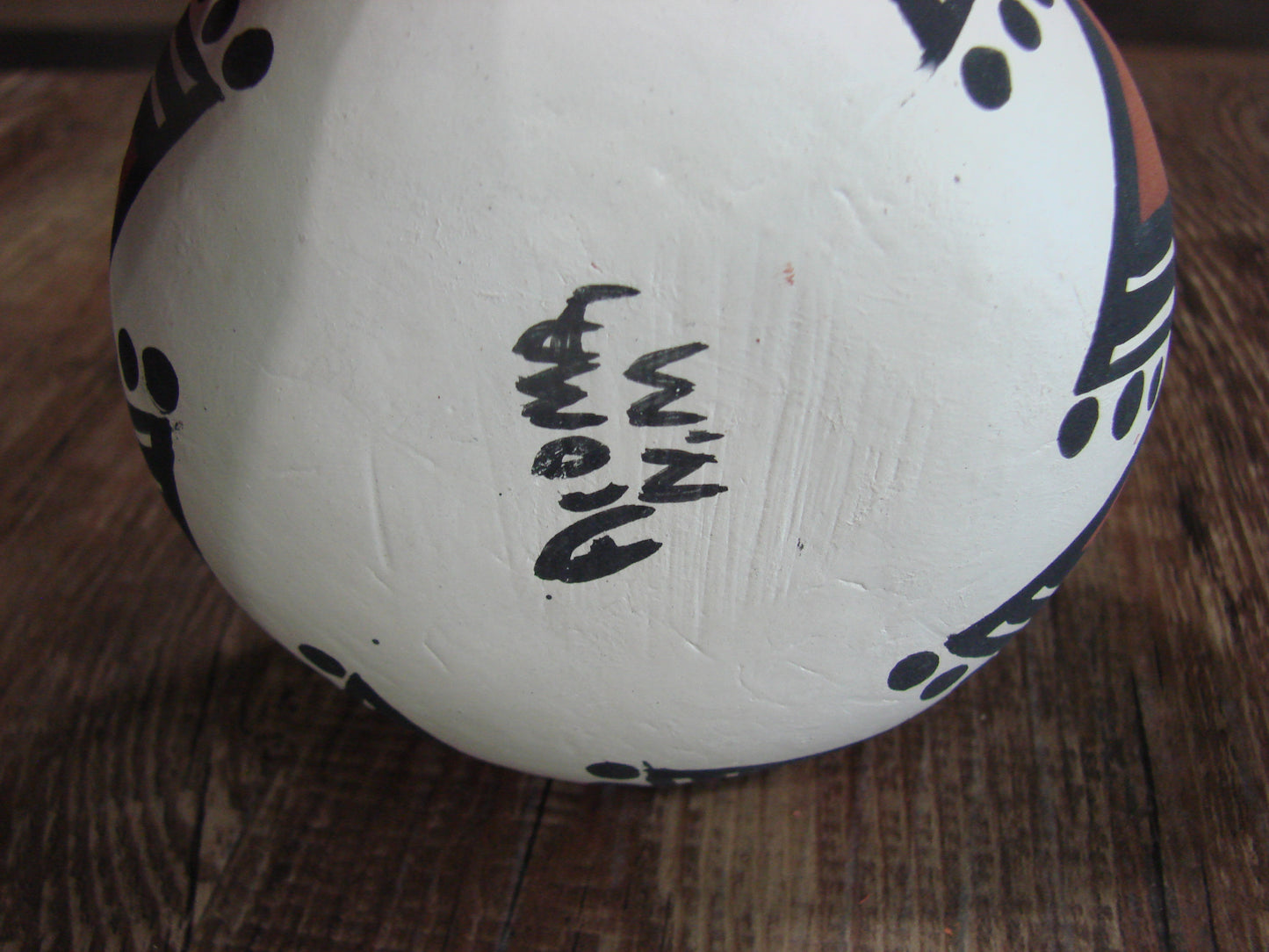 Native American Acoma Indian Hand Painted Seed Pottery by Antonio