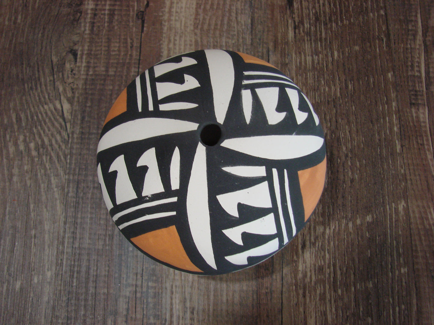 Native American Acoma Indian Hand Painted Seed Pottery by Antonio