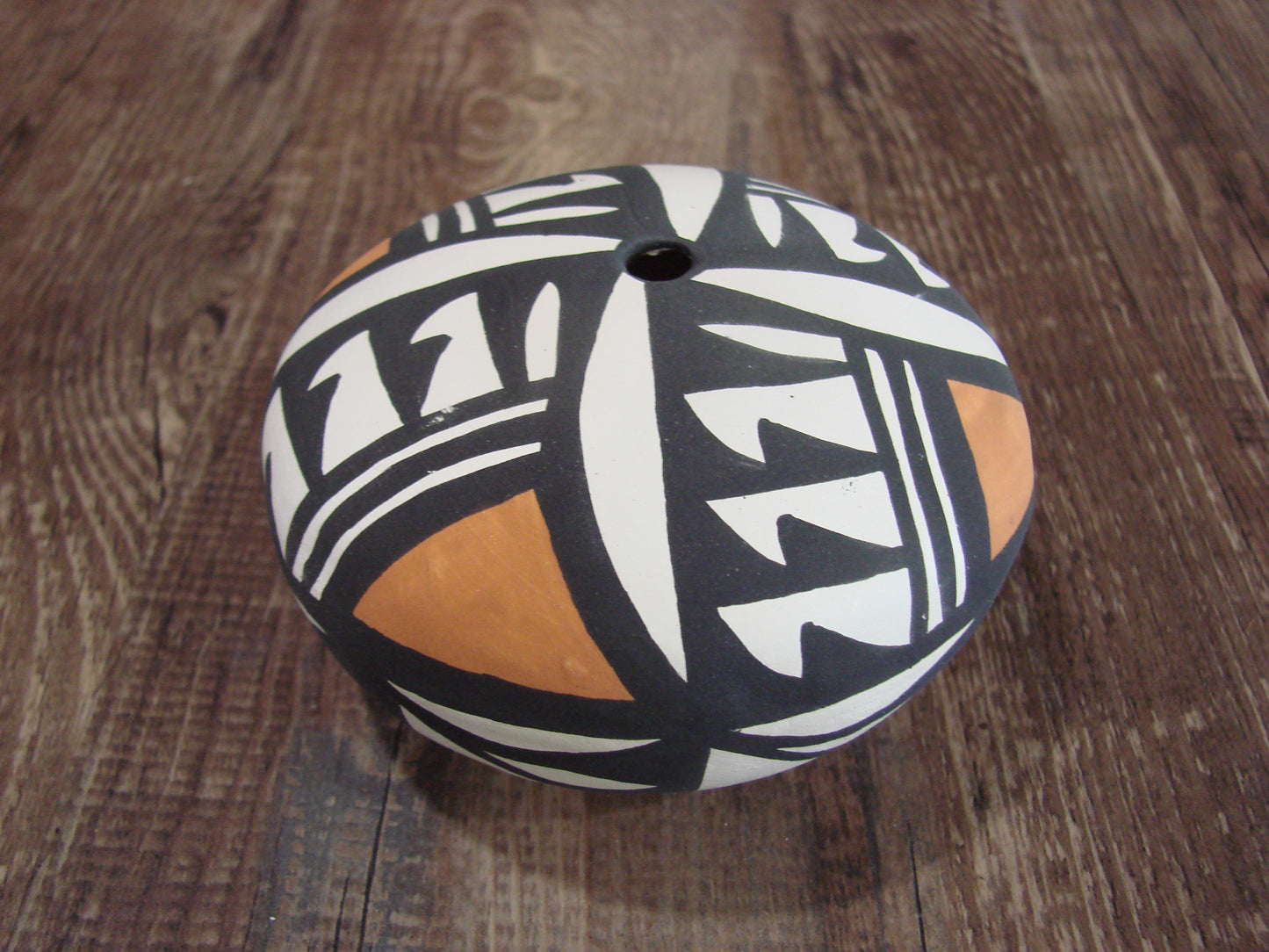 Native American Acoma Indian Hand Painted Seed Pottery by Antonio