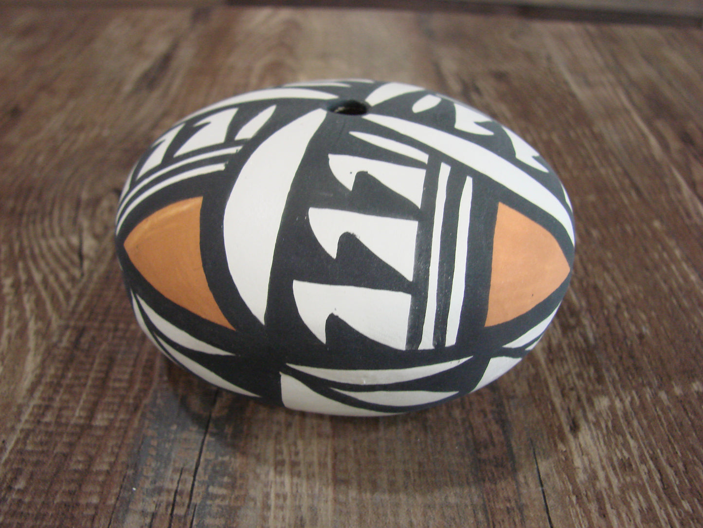 Native American Acoma Indian Hand Painted Seed Pottery by Antonio