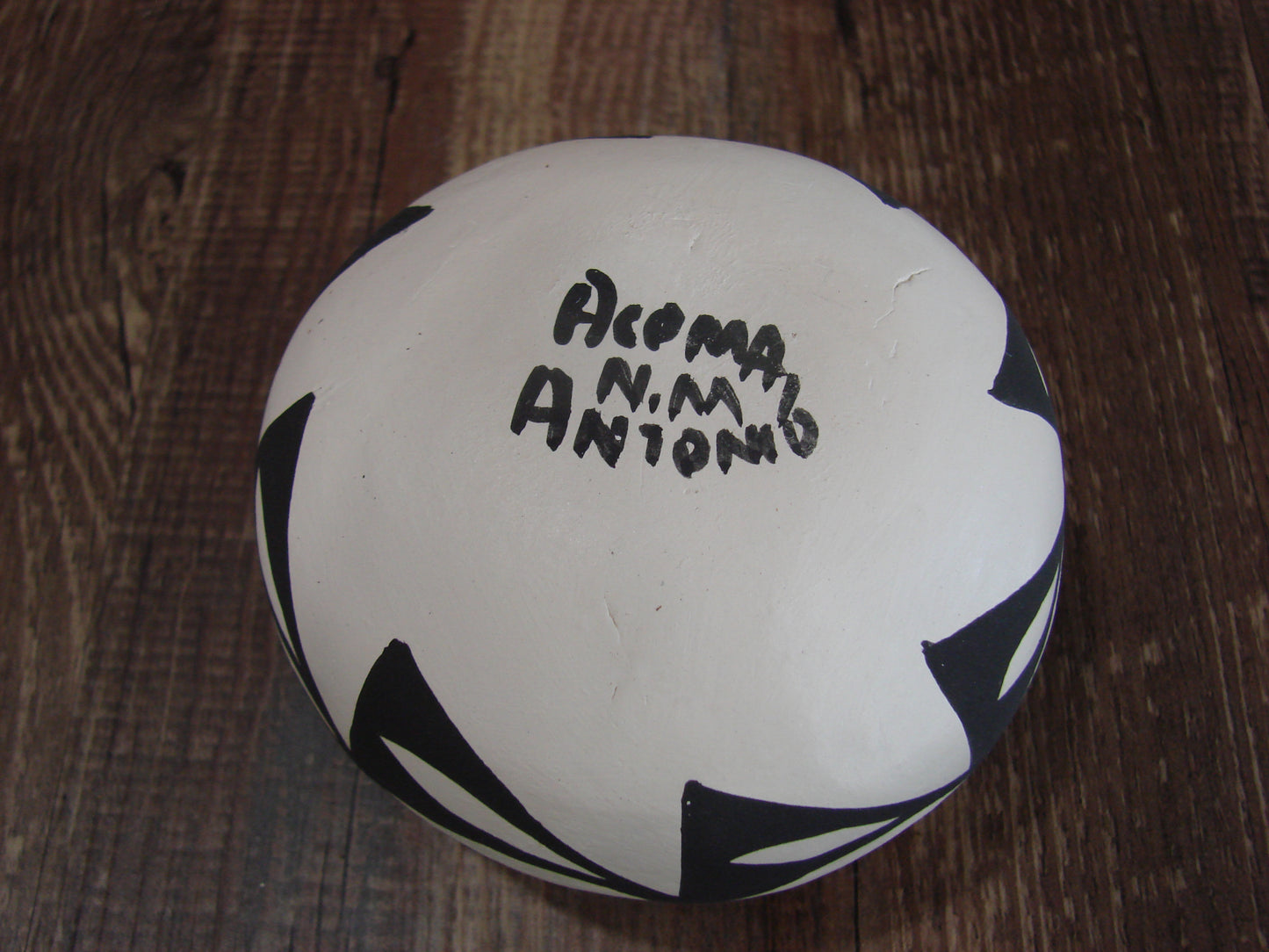 Native American Acoma Indian Hand Painted Seed Pottery by Antonio