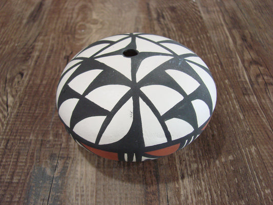 Native American Acoma Indian Hand Painted Seed Pottery by Antonio