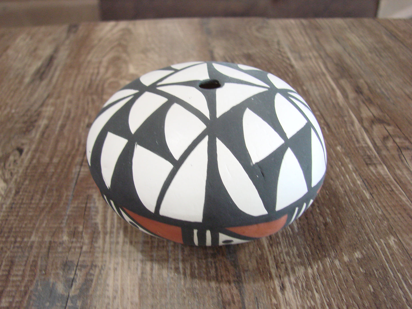 Native American Acoma Indian Hand Painted Seed Pottery by Antonio