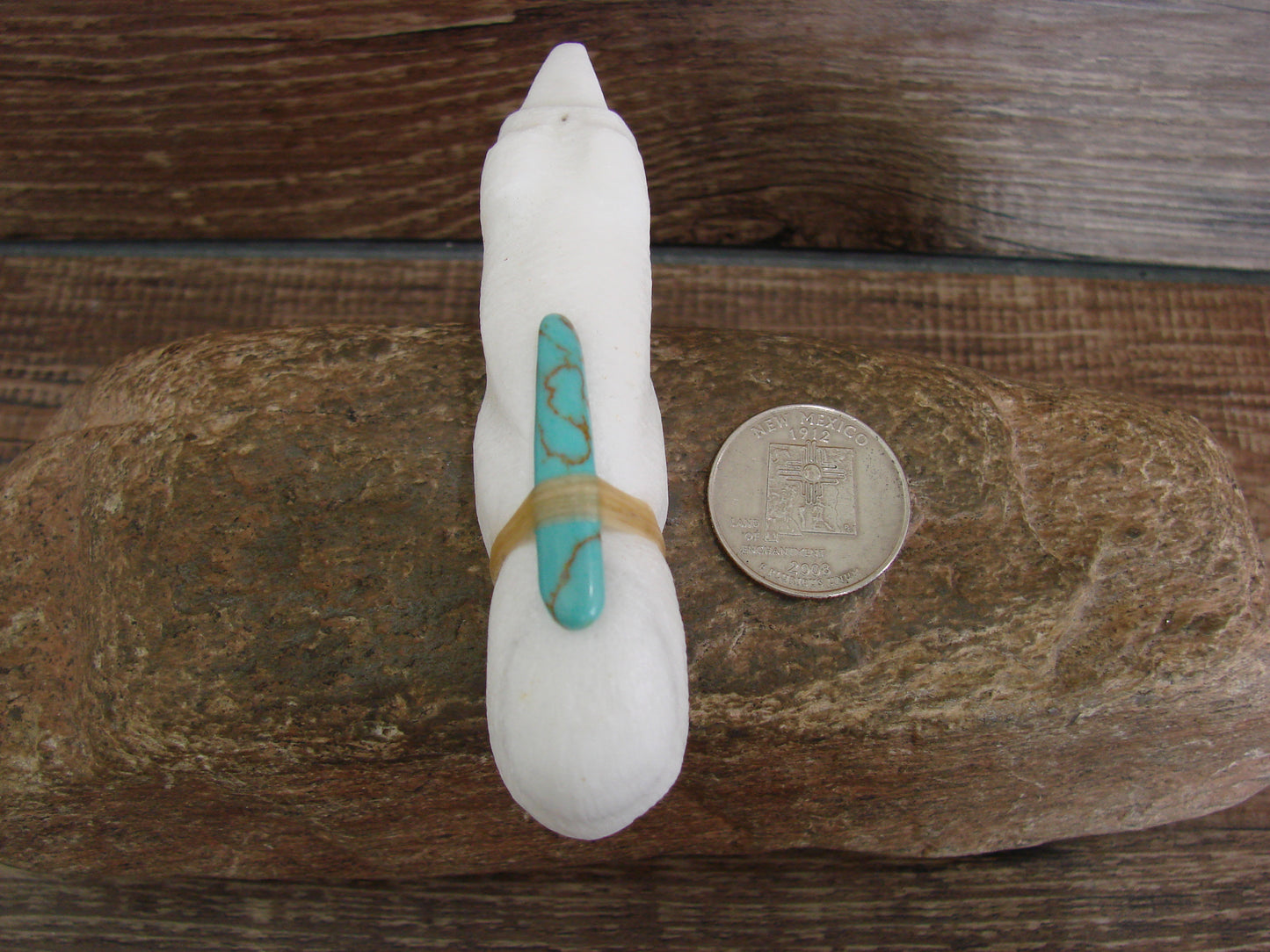Native American Zuni Hand Carved White Marble Bear Fetish by Halate