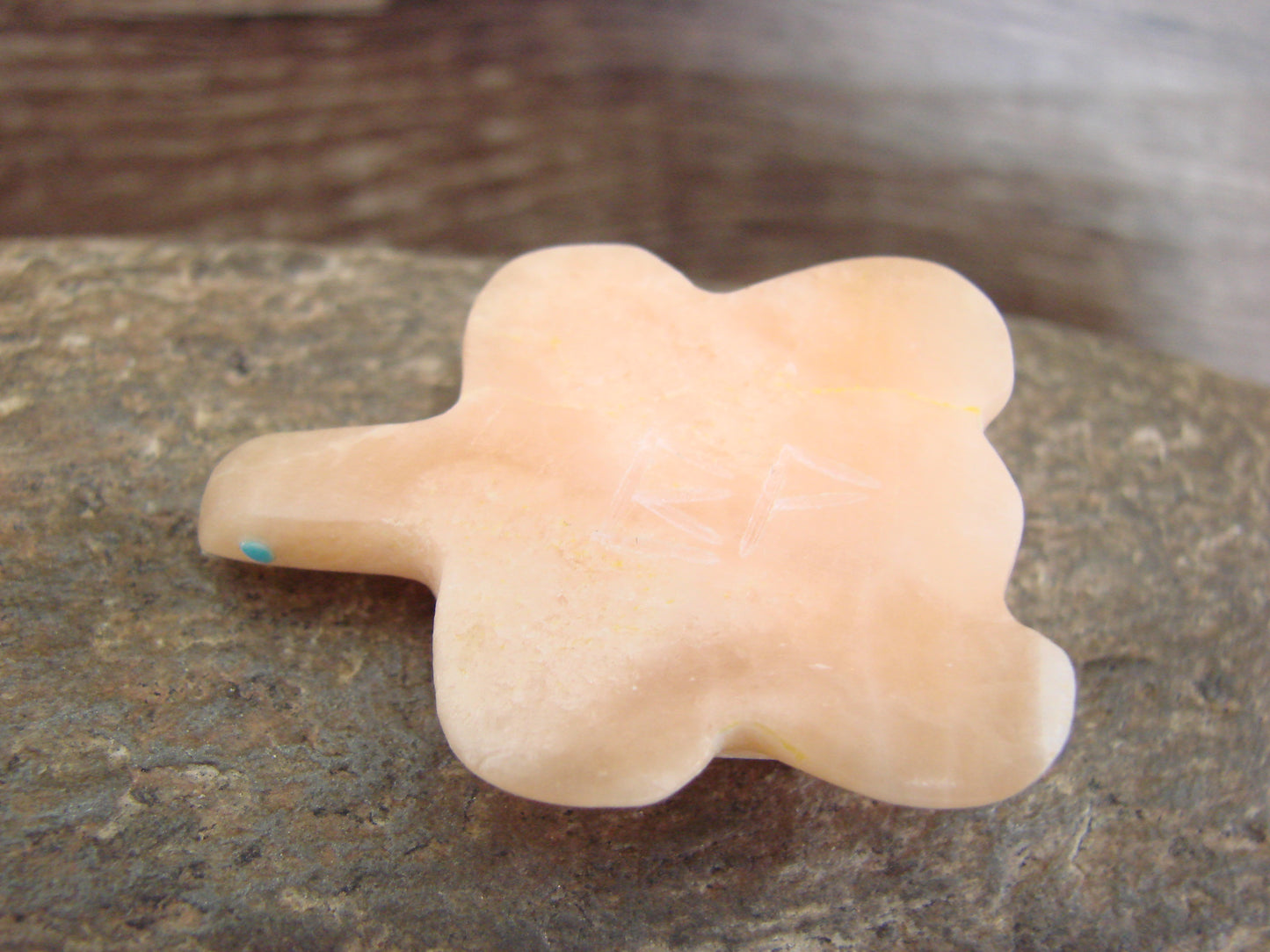 Native American Zuni Indian Hand Carved Alabaster Turtle Fetish - B. Phillips