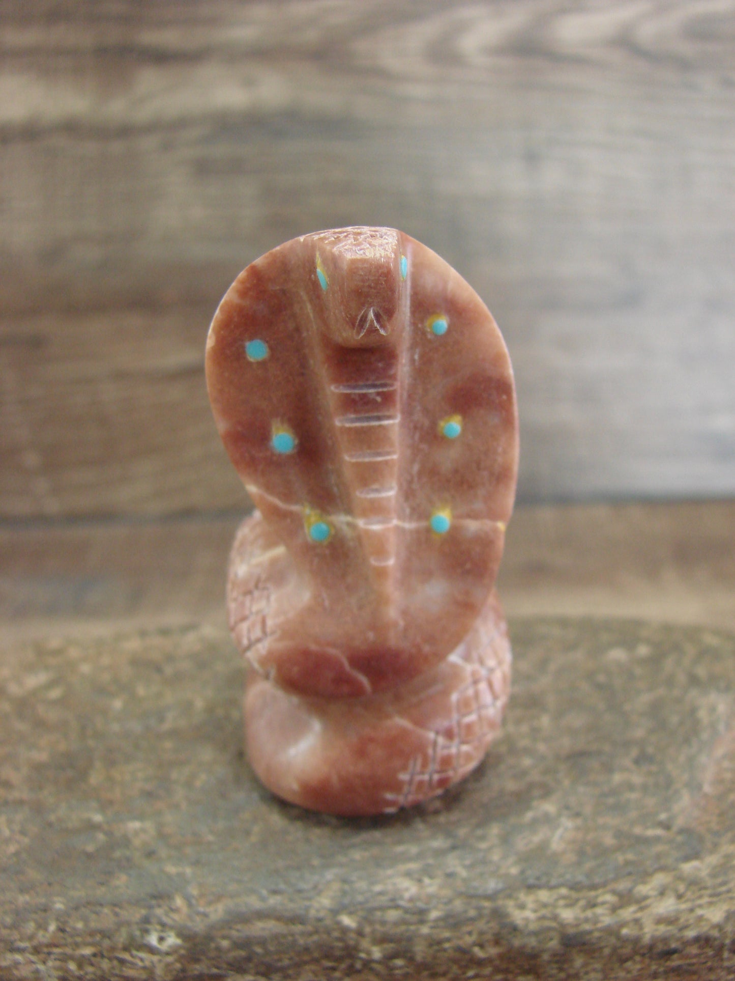 Native American Zuni Indian Hand Carved Pipestone Snake Fetish - B. Phillips