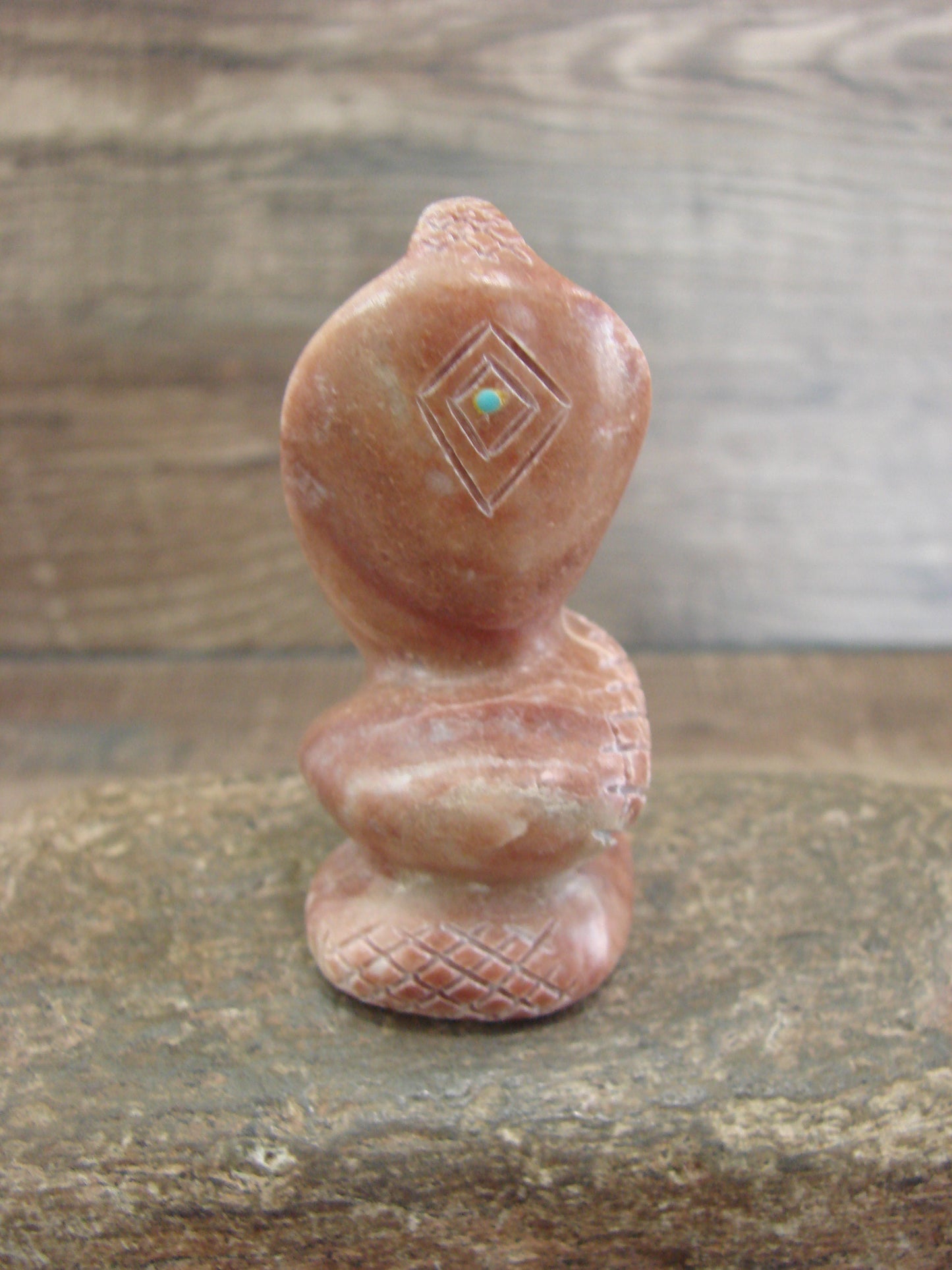 Native American Zuni Indian Hand Carved Pipestone Snake Fetish - B. Phillips