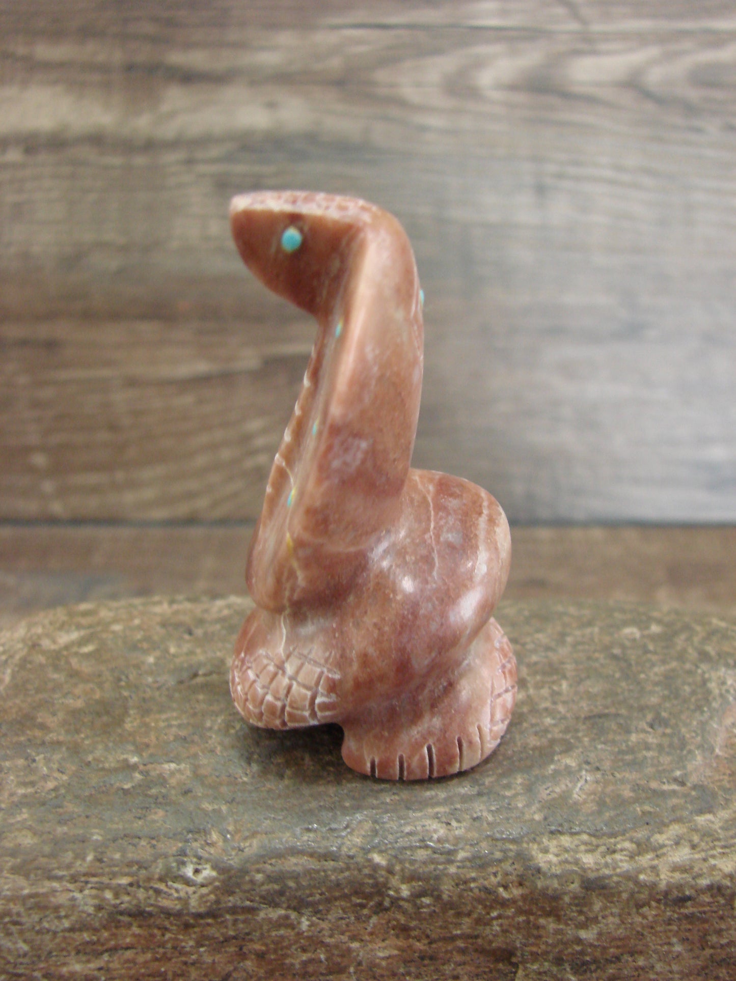 Native American Zuni Indian Hand Carved Pipestone Snake Fetish - B. Phillips
