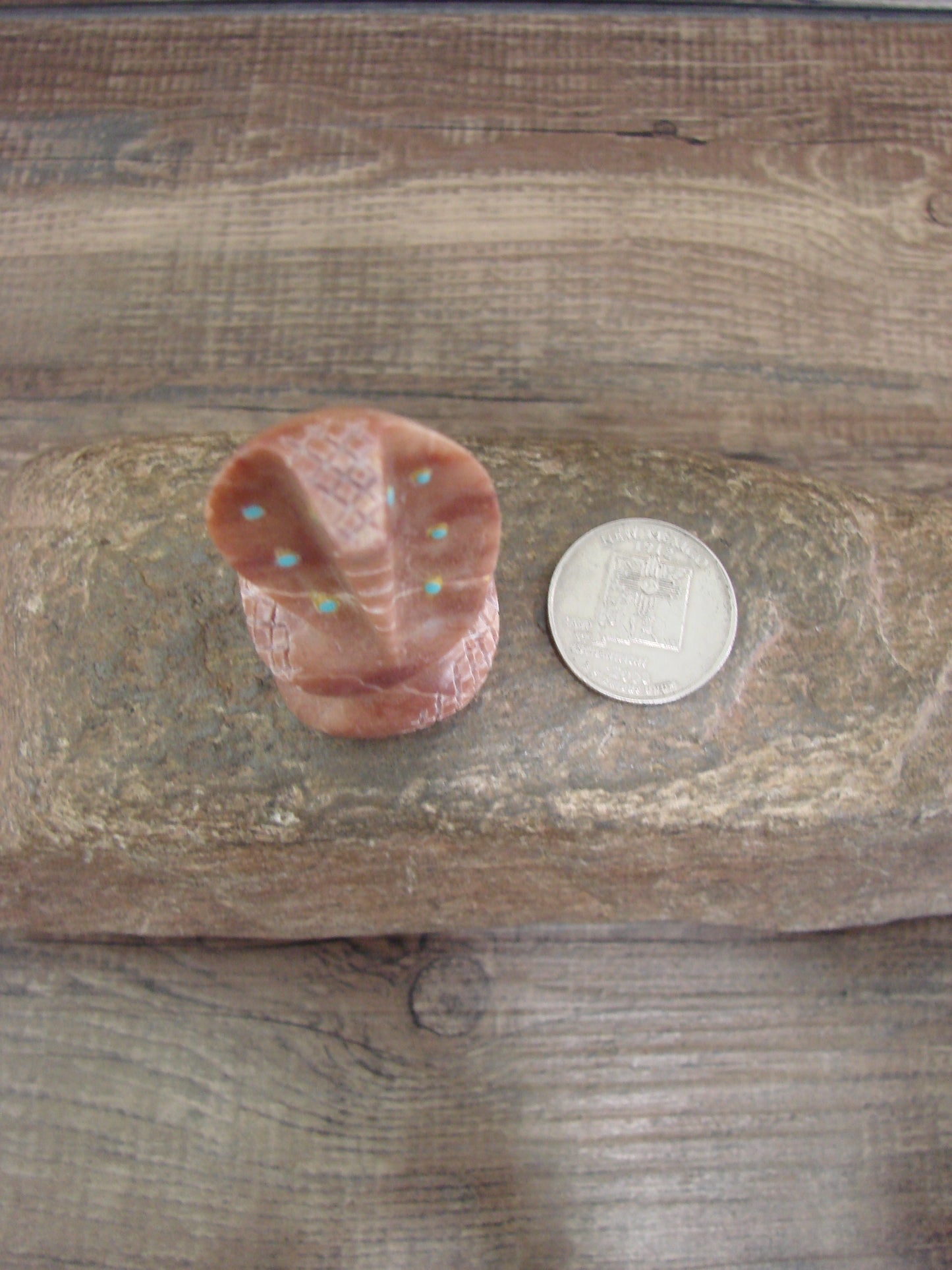 Native American Zuni Indian Hand Carved Pipestone Snake Fetish - B. Phillips