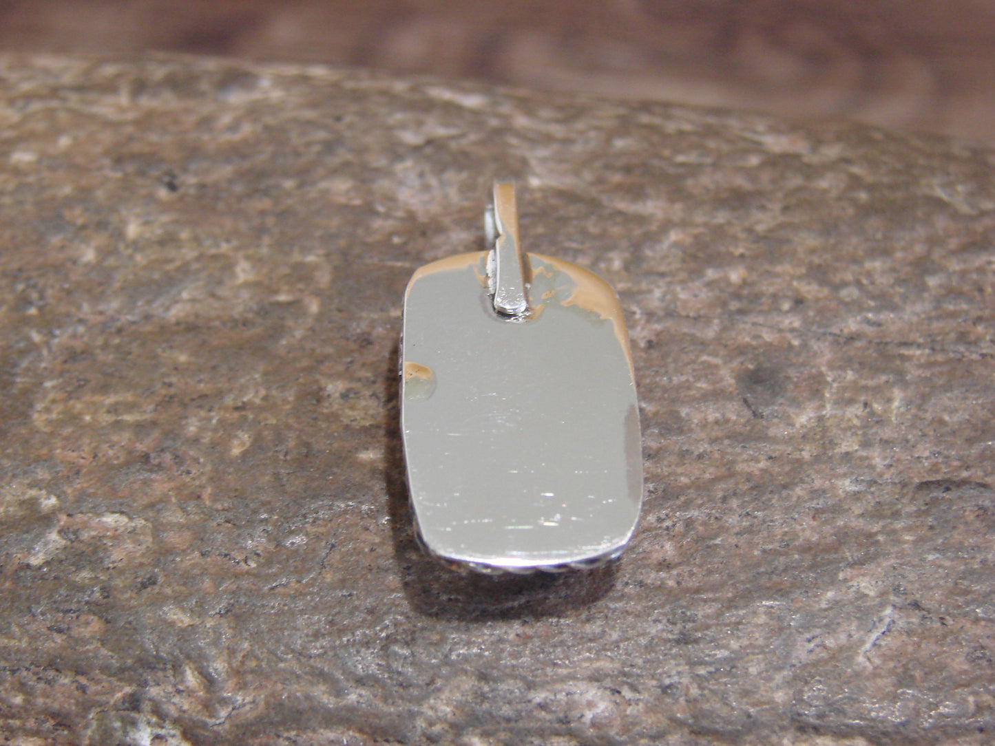 Native American Sterling Silver & White Buffalo Turquoise Pendant - Benally