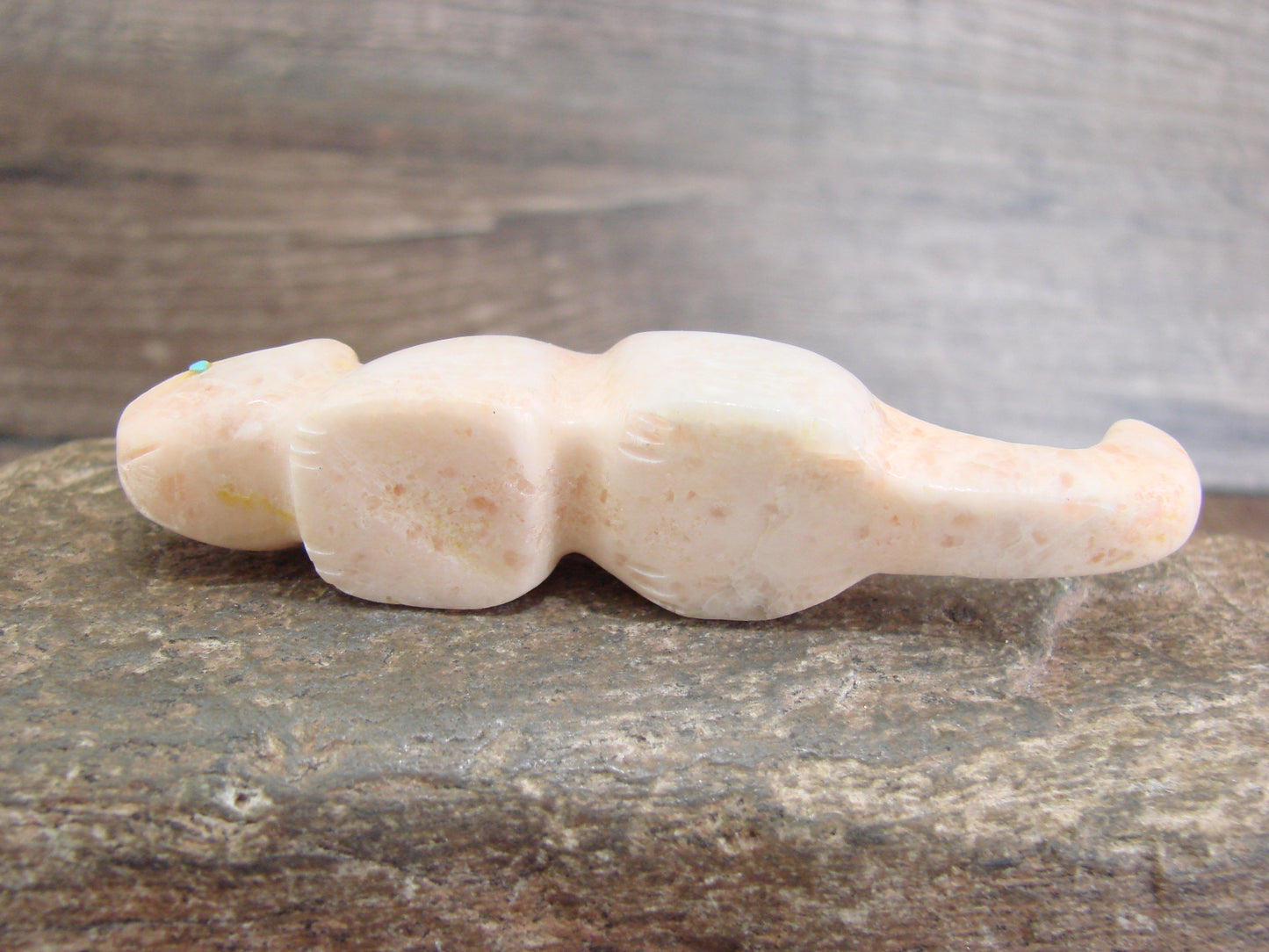 Native American Zuni Indian Hand Carved Alabaster Mountain Lion Fetish - B. Phillips
