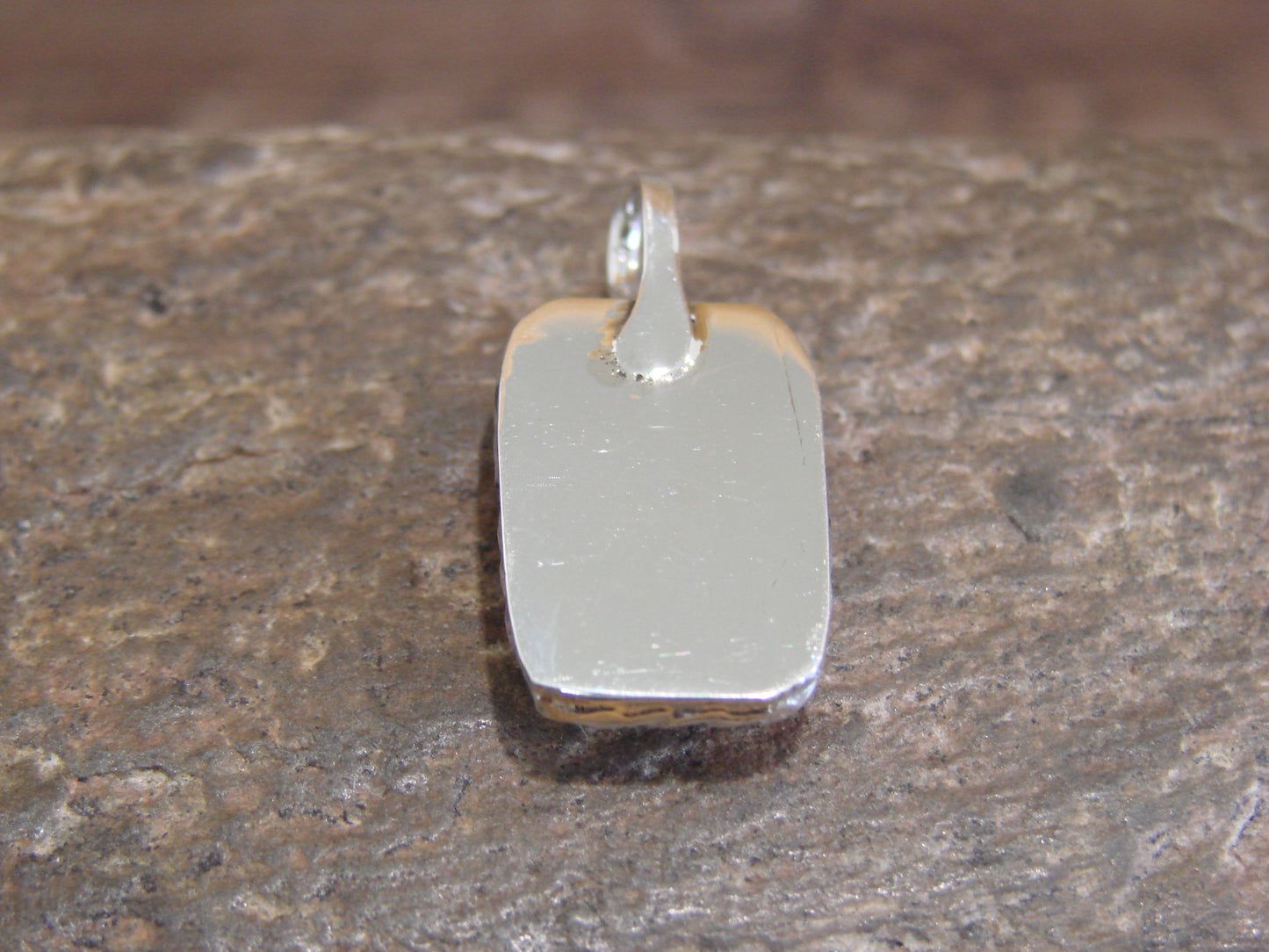 Native American Sterling Silver & White Buffalo Turquoise Pendant - Benally