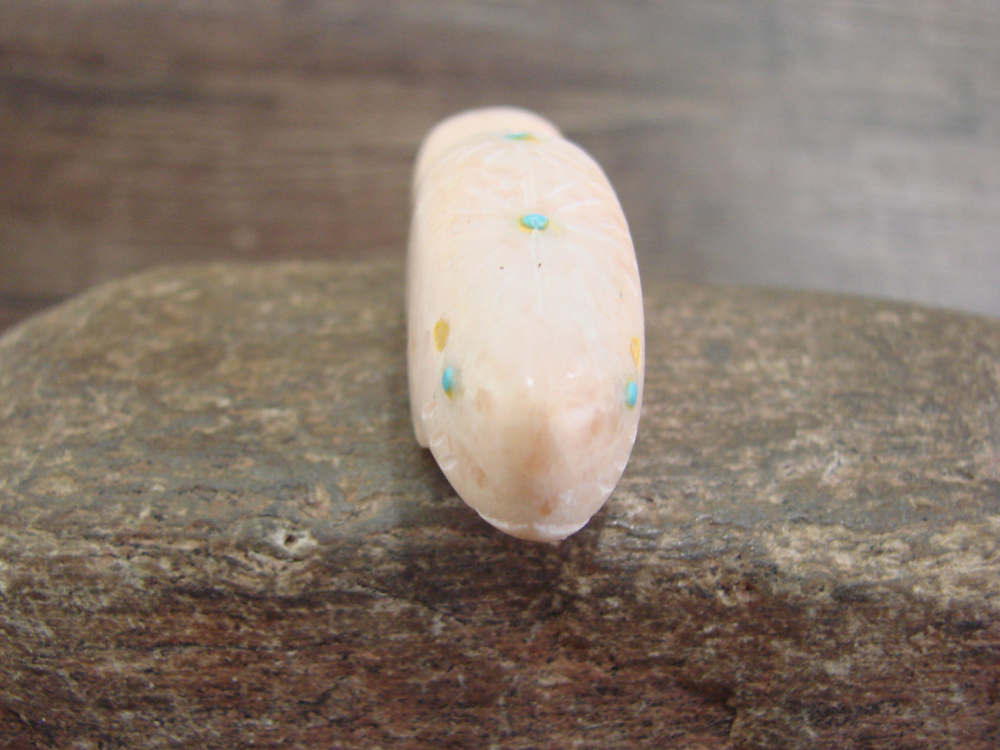 Native American Zuni Indian Hand Carved Alabaster Beaver Fetish - B. Phillips