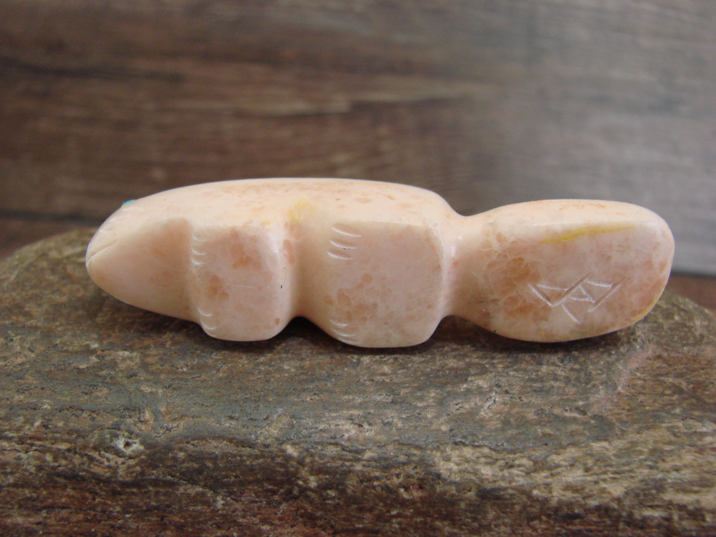 Native American Zuni Indian Hand Carved Alabaster Beaver Fetish - B. Phillips