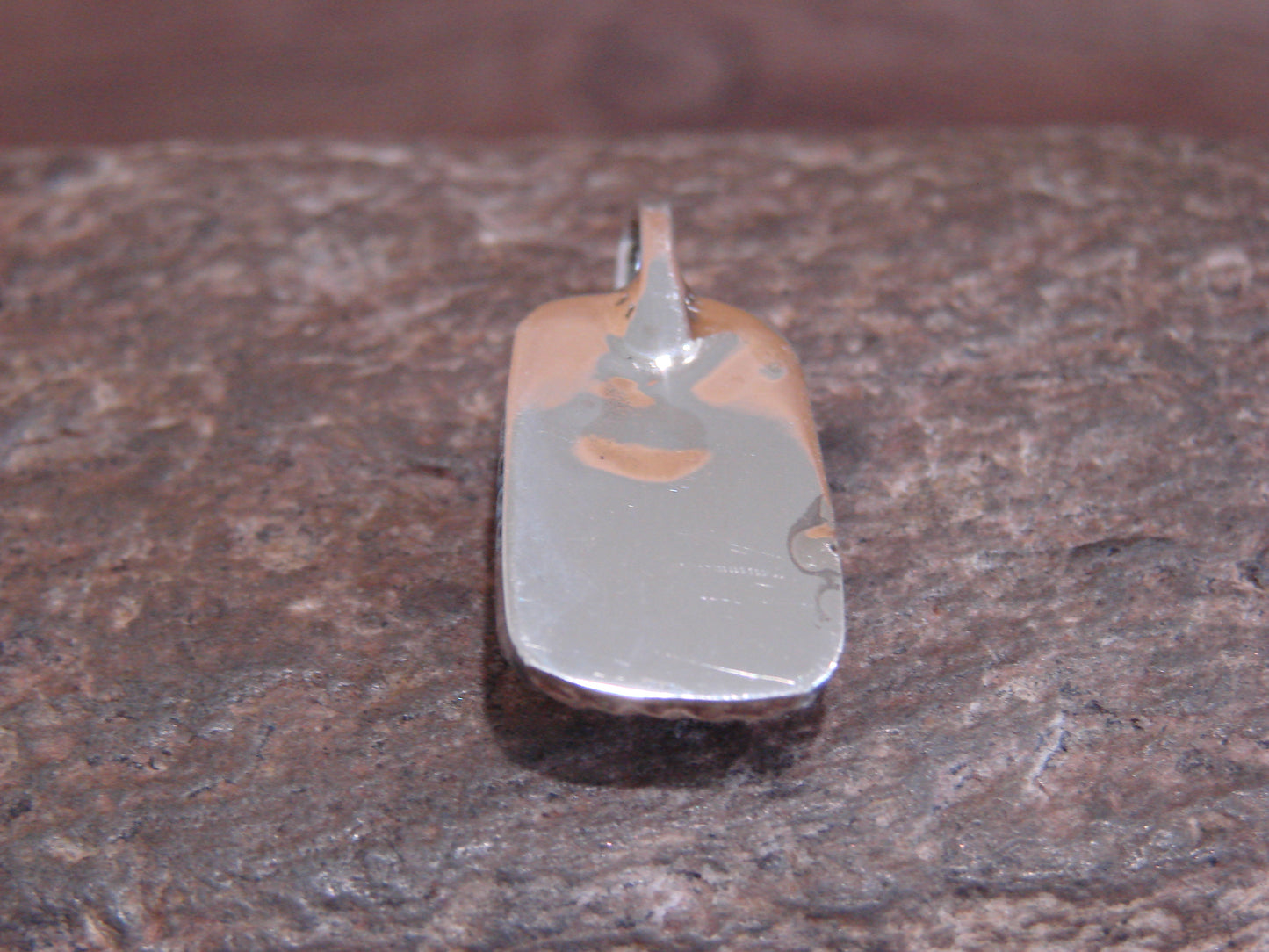 Native American Sterling Silver & White Buffalo Turquoise Pendant - Benally