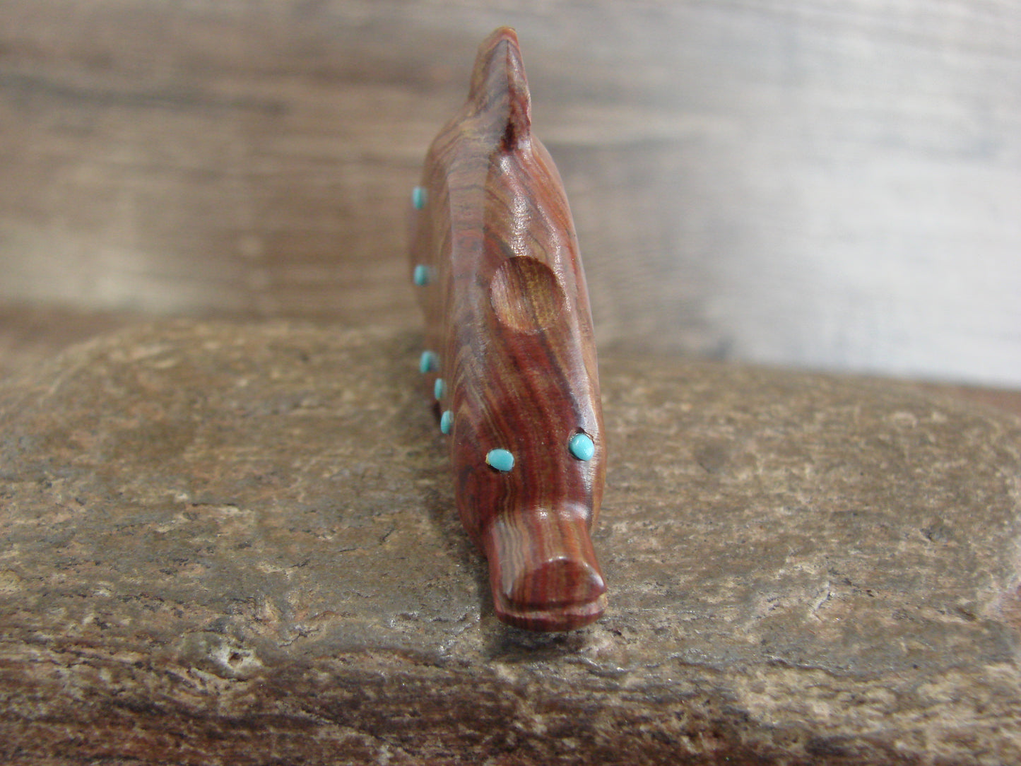 Native American Zuni Indian Banded Jasper Dolphin Fetish by Laate