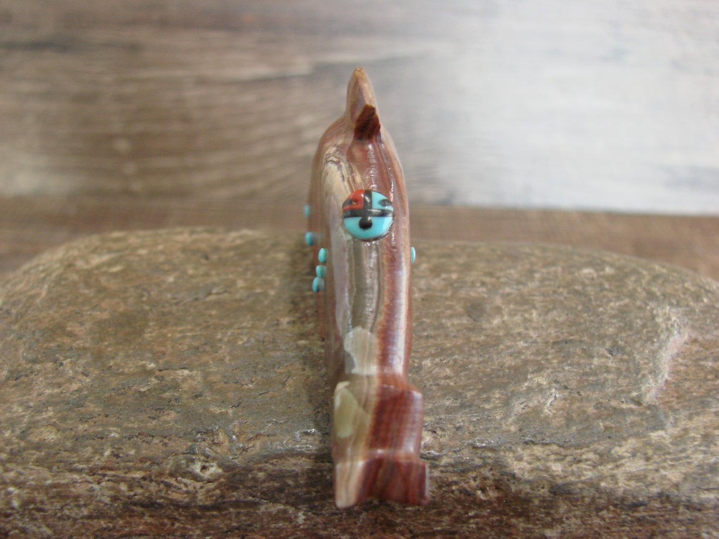 Native American Zuni Indian Banded Jasper Dolphin Fetish by Laate