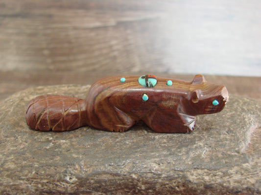 Native American Zuni Indian Banded Jasper Beaver Fetish by Laate