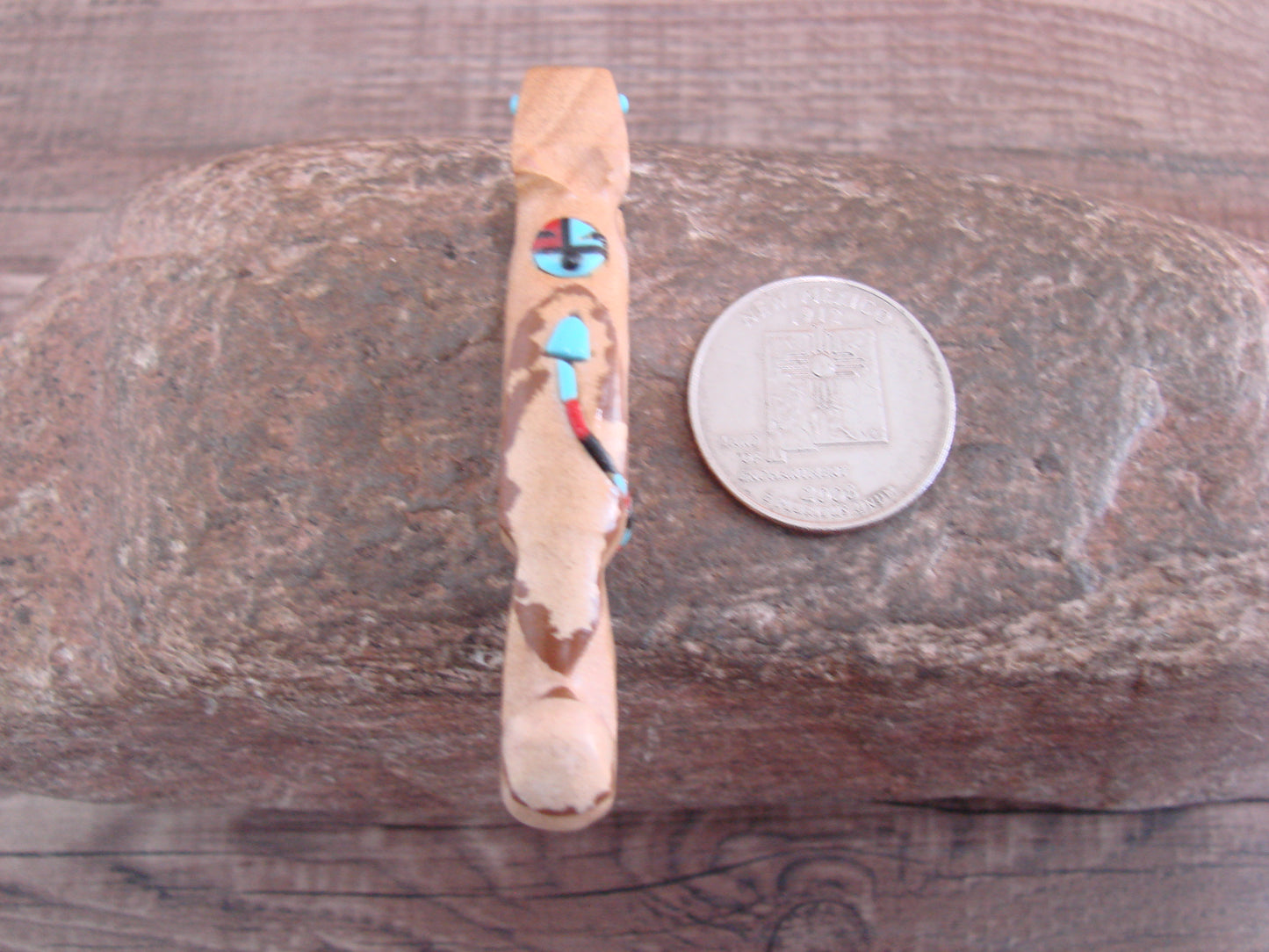 Native American Zuni Indian Jasper Heartline Mountain Lion Fetish by Laate