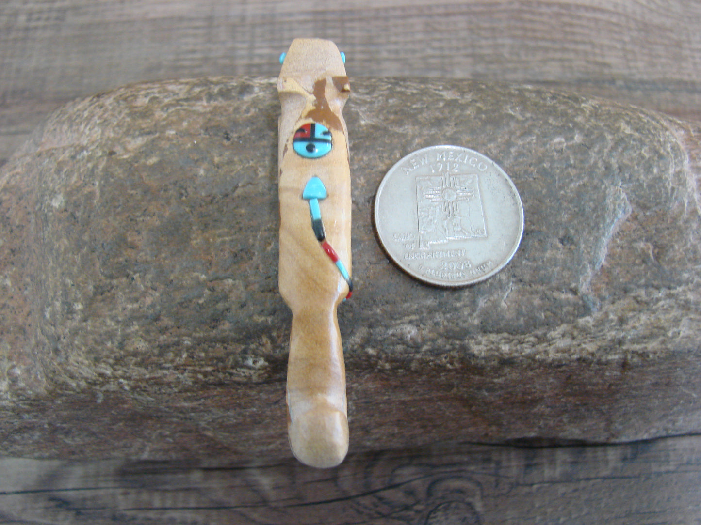 Native American Zuni Indian Jasper Heartline Mountain Lion Fetish by Laate