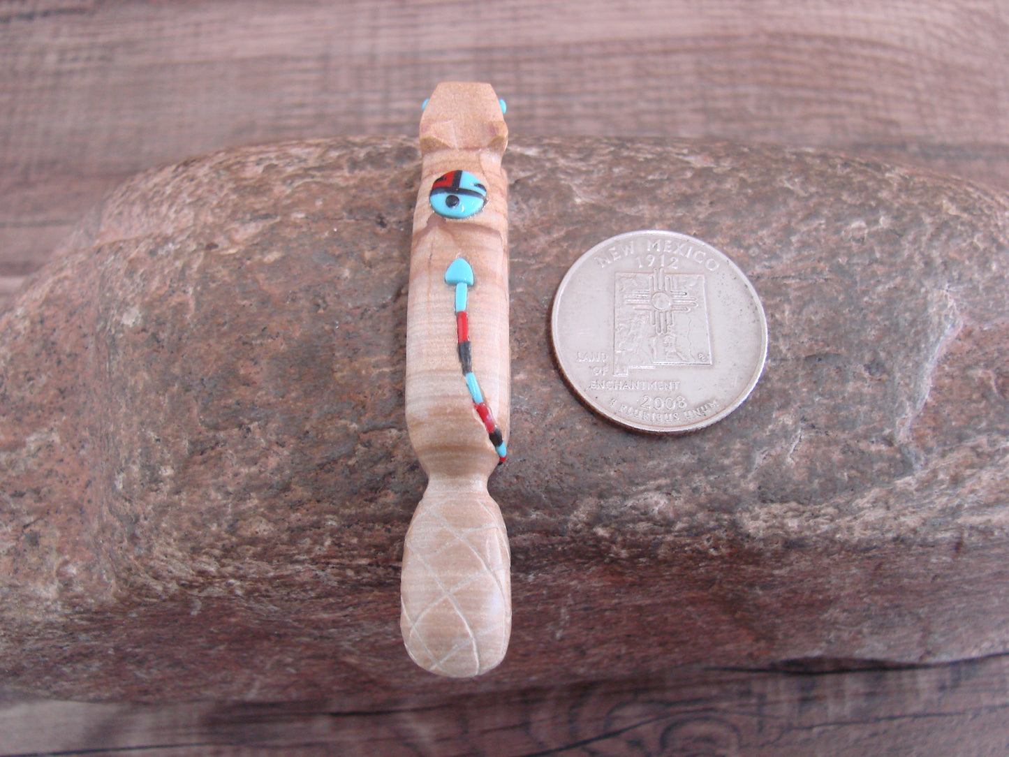 Native American Zuni Indian Jasper Heartline Beaver Fetish by Laate