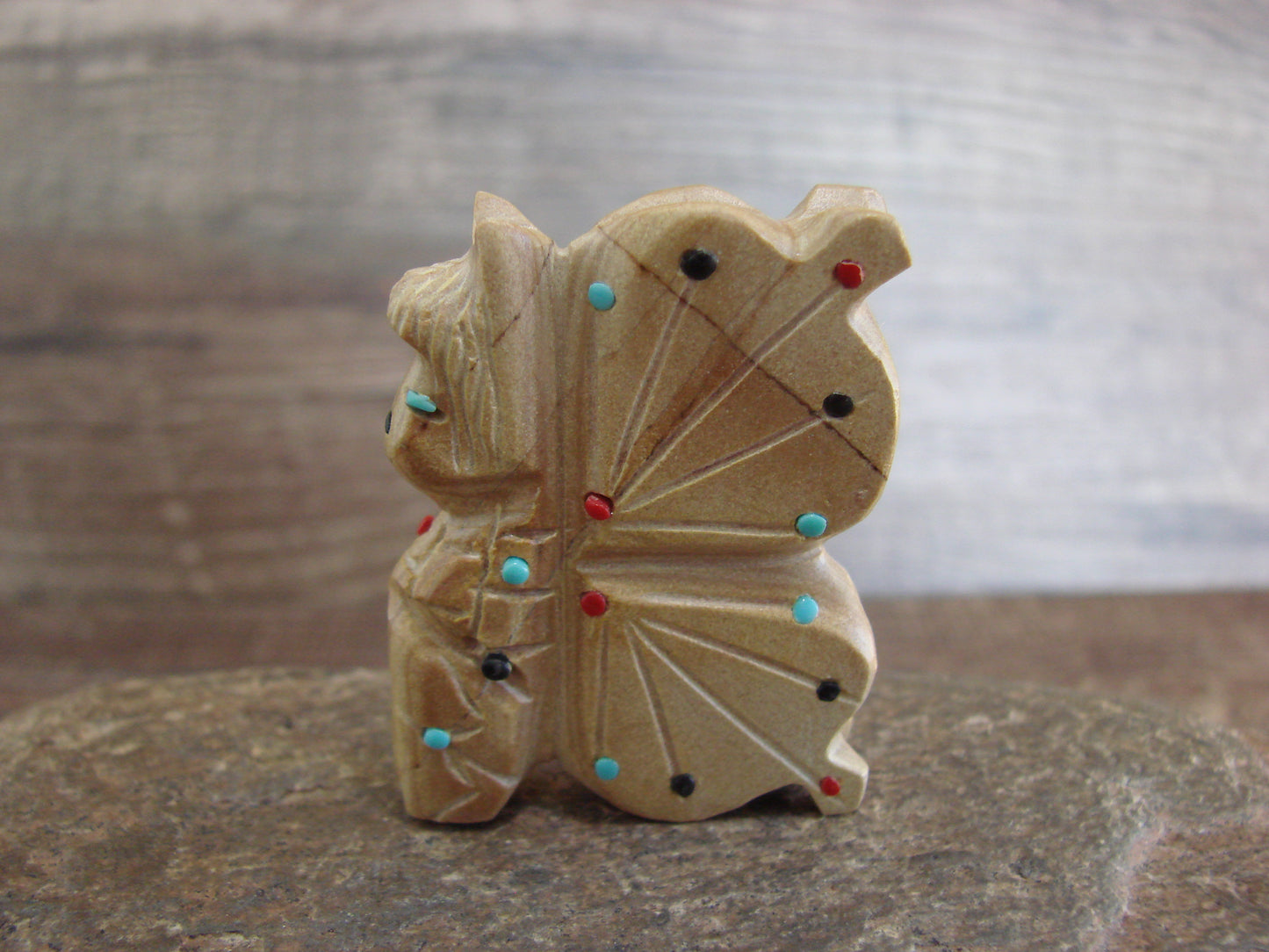 Native American Zuni Indian Jasper Heartline Butterfly Fetish by Laate