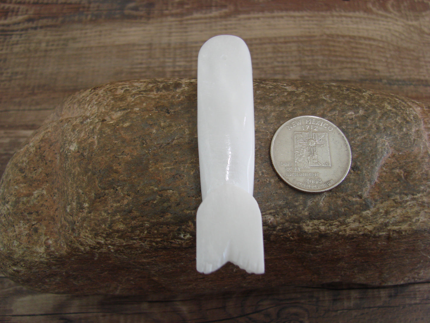 Native American Zuni Indian Marble Whale Fetish by Tsethlikai