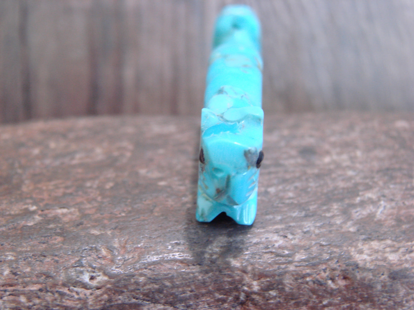 Native American Zuni Hand Carved Turquoise Squirrel Fetish- Latte
