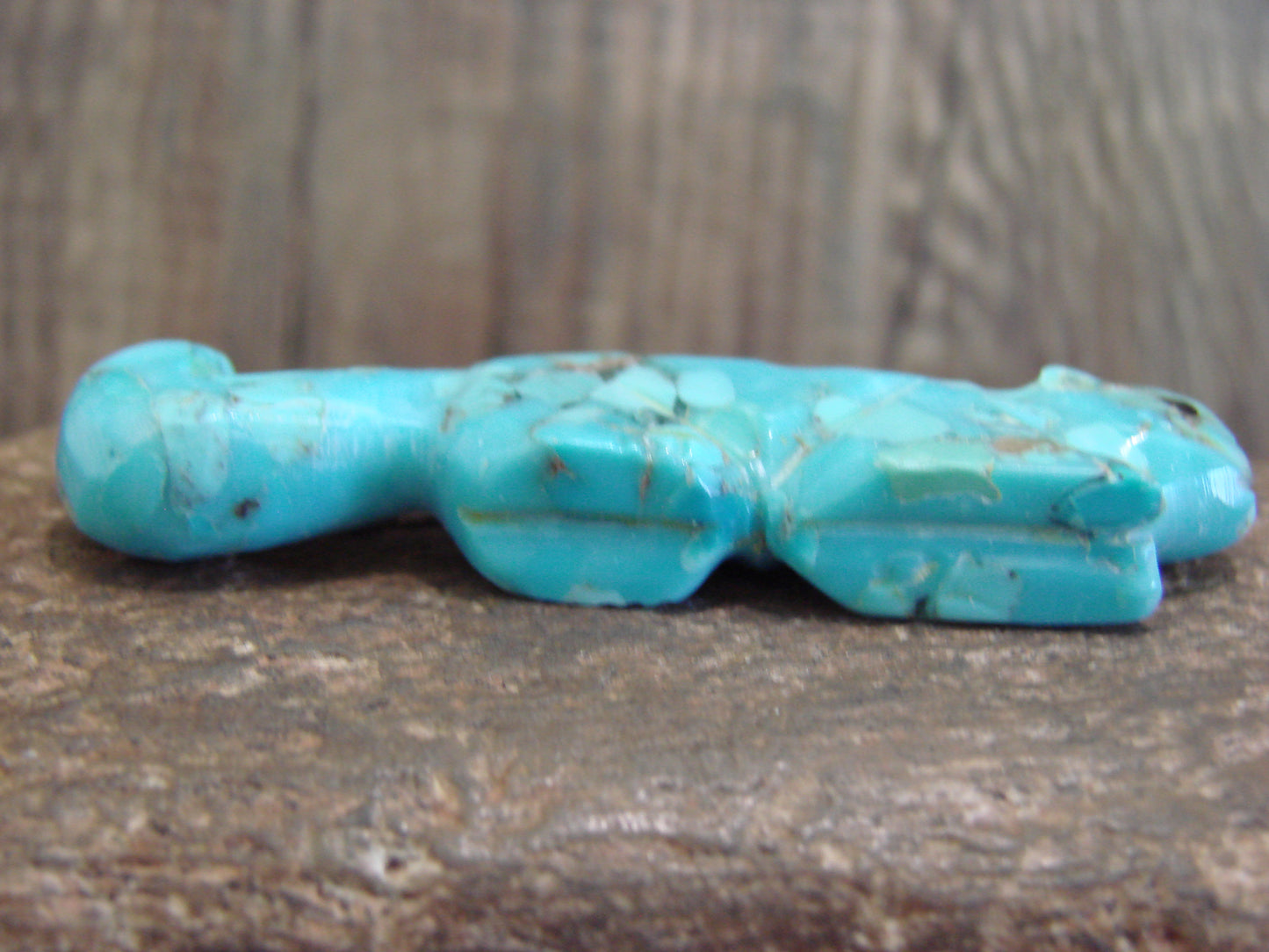 Native American Zuni Hand Carved Turquoise Squirrel Fetish- Latte