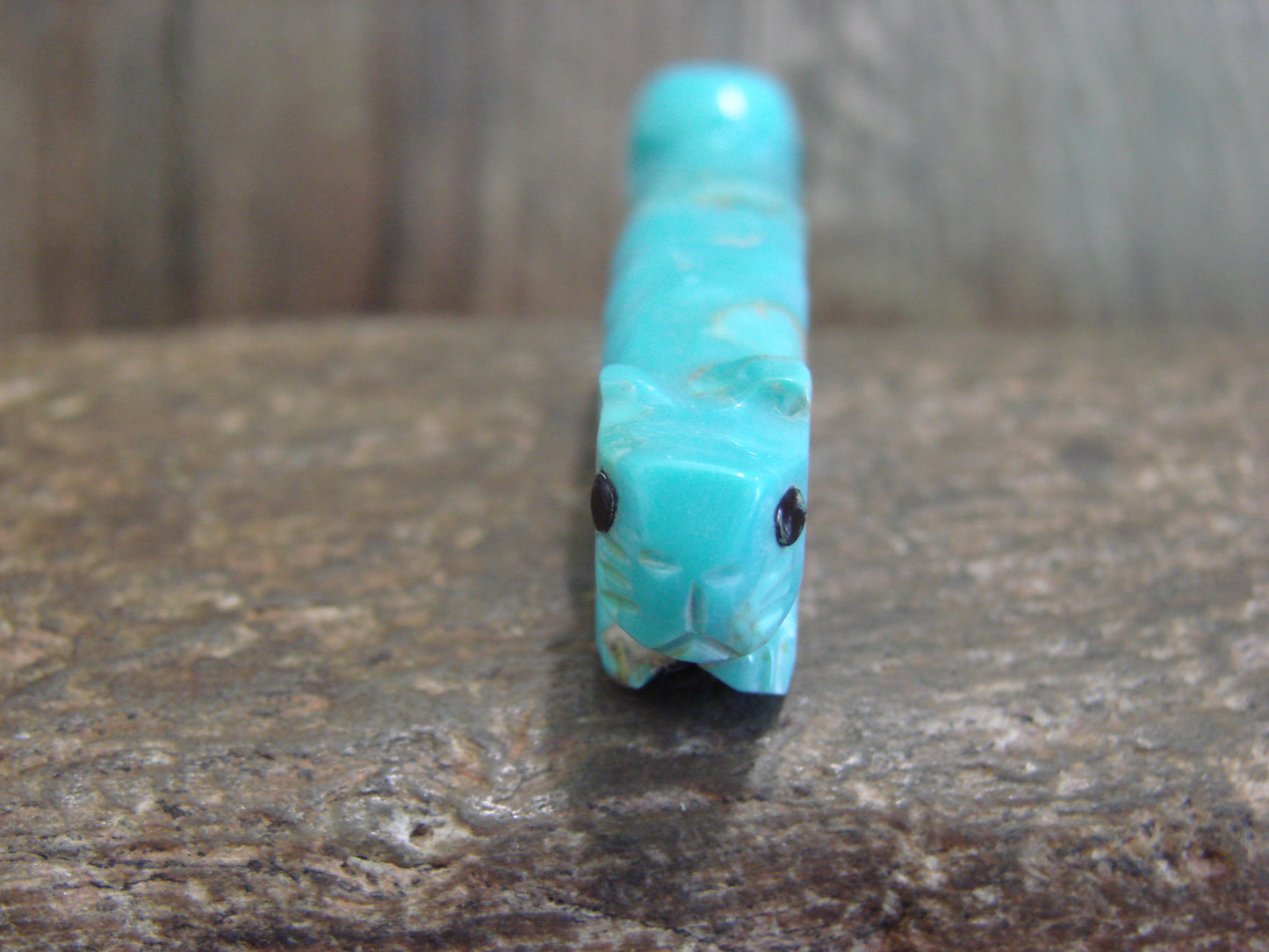 Native American Zuni Hand Carved Turquoise Squirrel Fetish- Latte