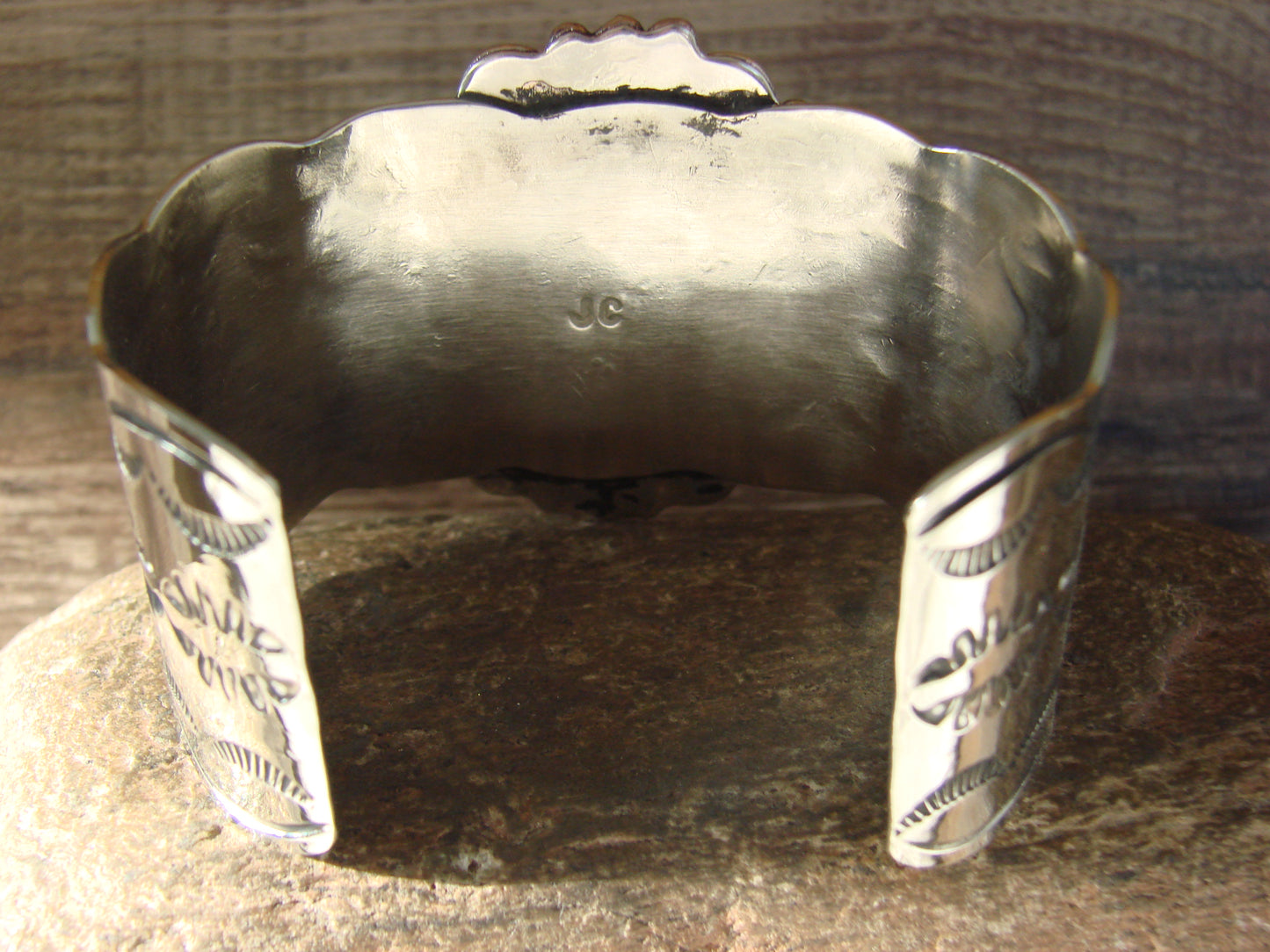 Navajo Indian Nickel Silver & Turquoise Bracelet by Cleveland