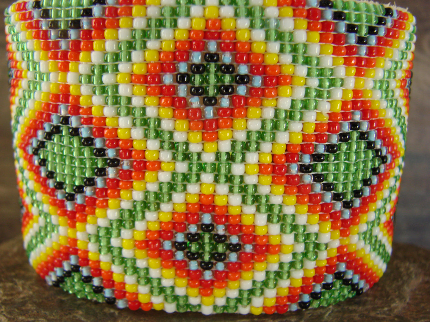 Large Navajo Indian Hand Beaded Bracelet by Jacklyn Cleveland
