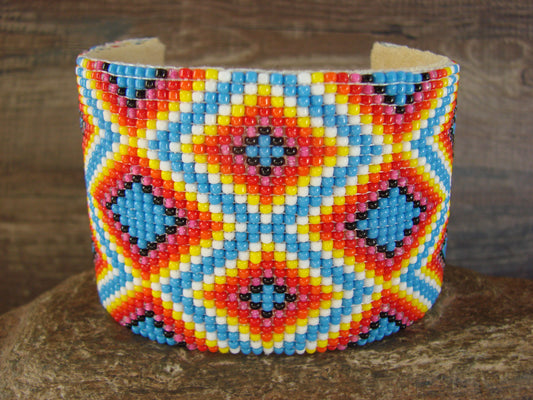 Navajo Indian Hand Beaded Bracelet by Jacklyn Cleveland