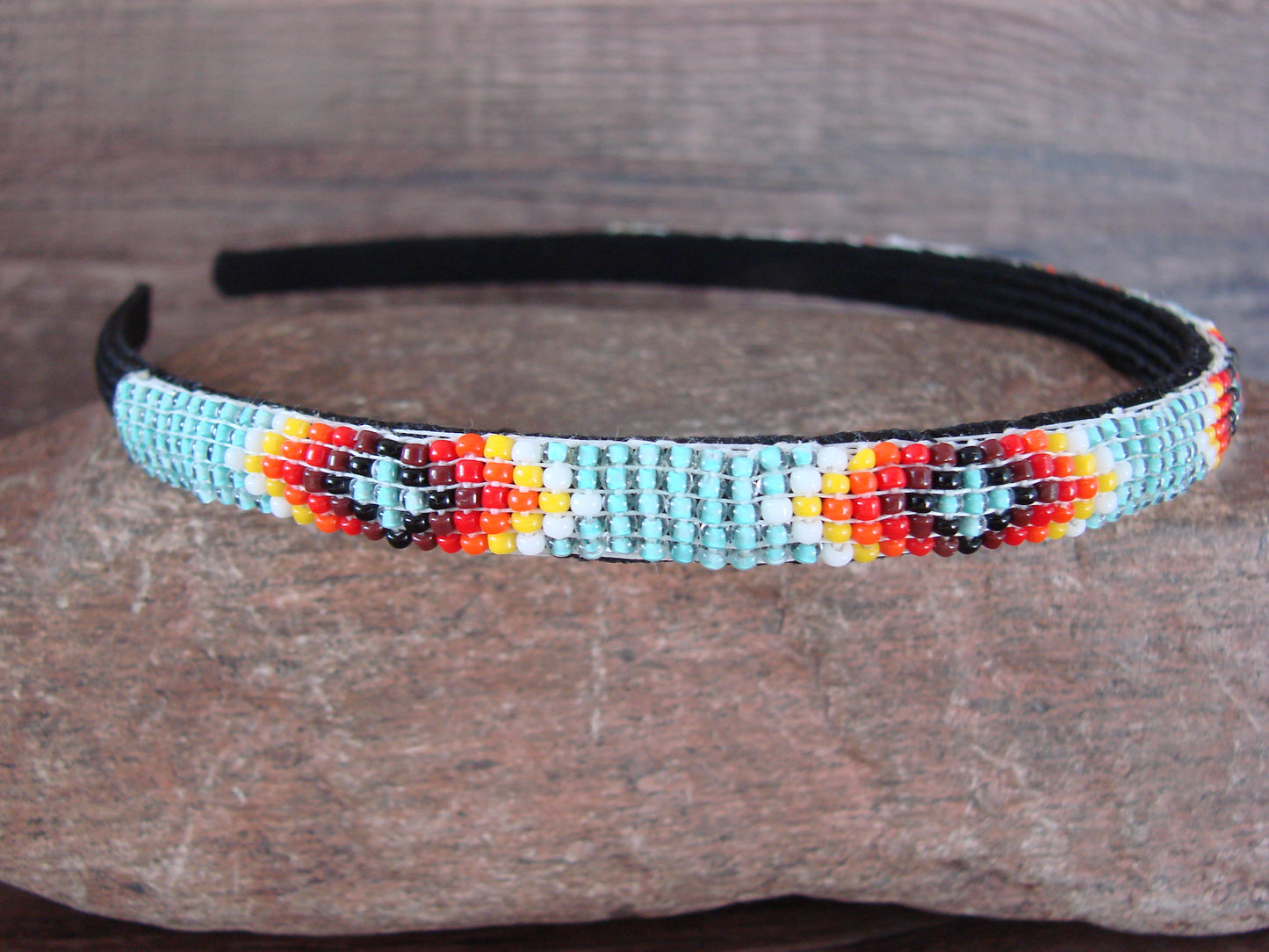 Navajo Indian Hand Beaded Head Band by Raven Cleveland