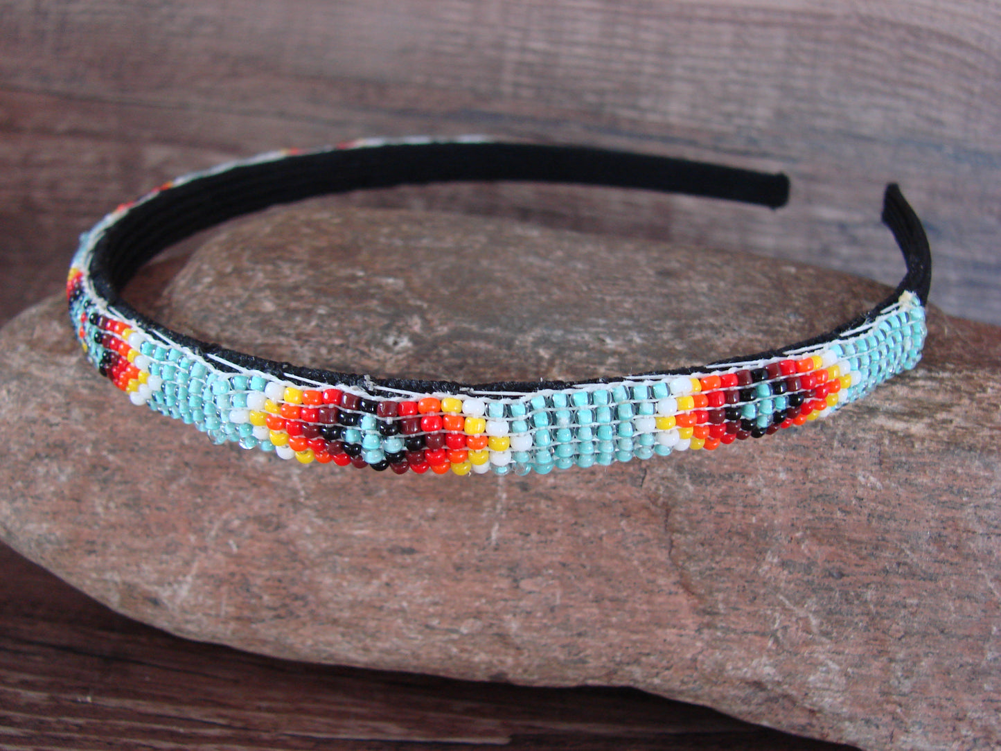 Navajo Indian Hand Beaded Head Band by Raven Cleveland
