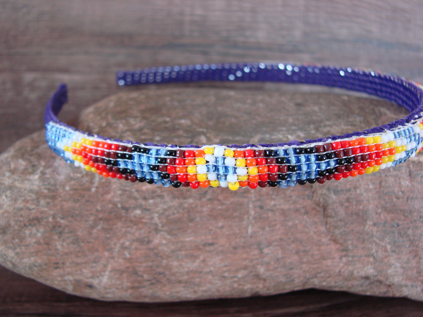 Navajo Indian Hand Beaded Head Band by Raven Cleveland