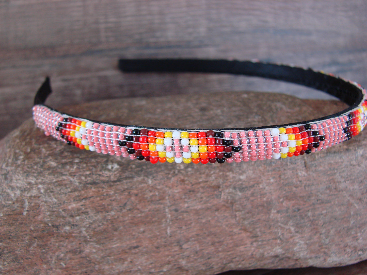 Navajo Indian Hand Beaded Head Band by Raven Cleveland