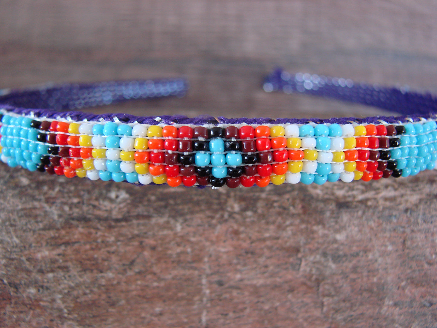 Navajo Indian Hand Beaded Head Band by Raven Cleveland