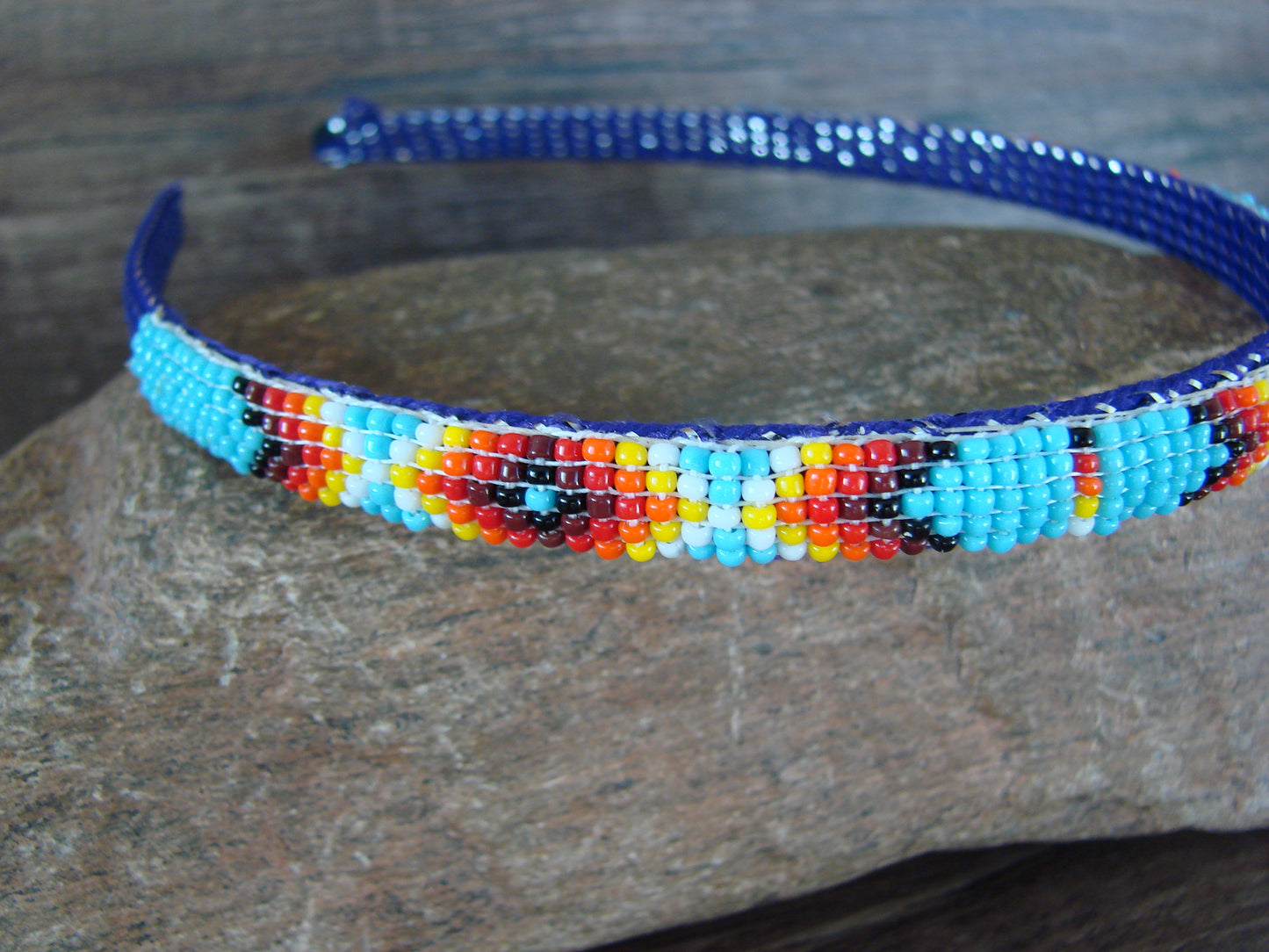 Navajo Indian Hand Beaded Head Band by Raven Cleveland