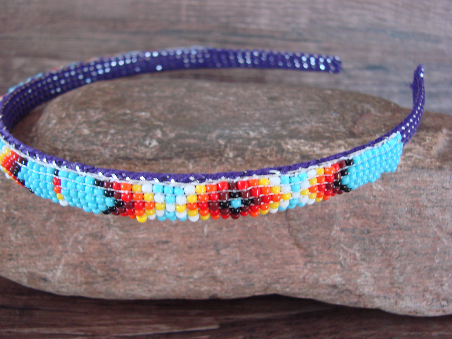 Navajo Indian Hand Beaded Head Band by Raven Cleveland
