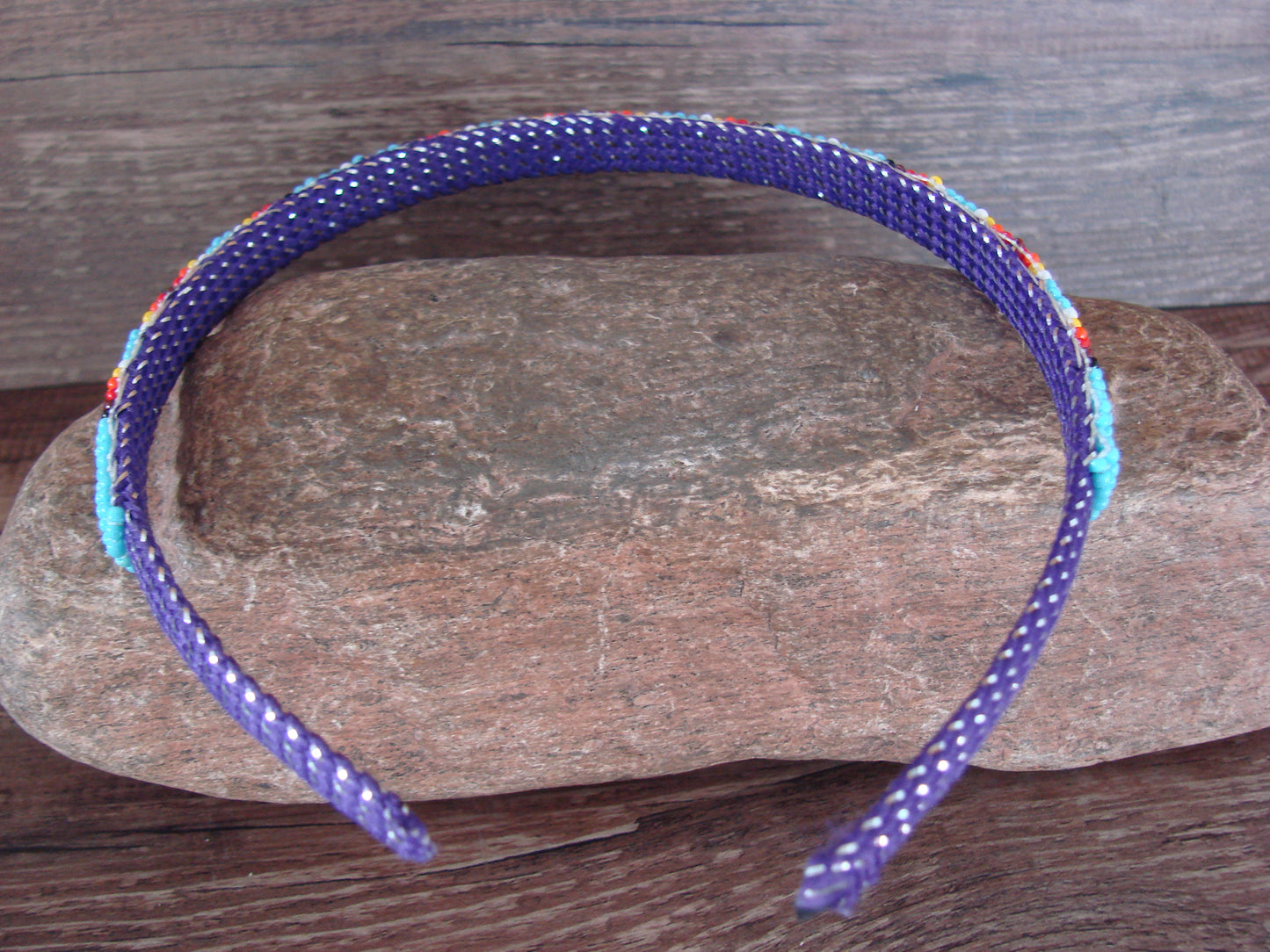 Navajo Indian Hand Beaded Head Band by Raven Cleveland