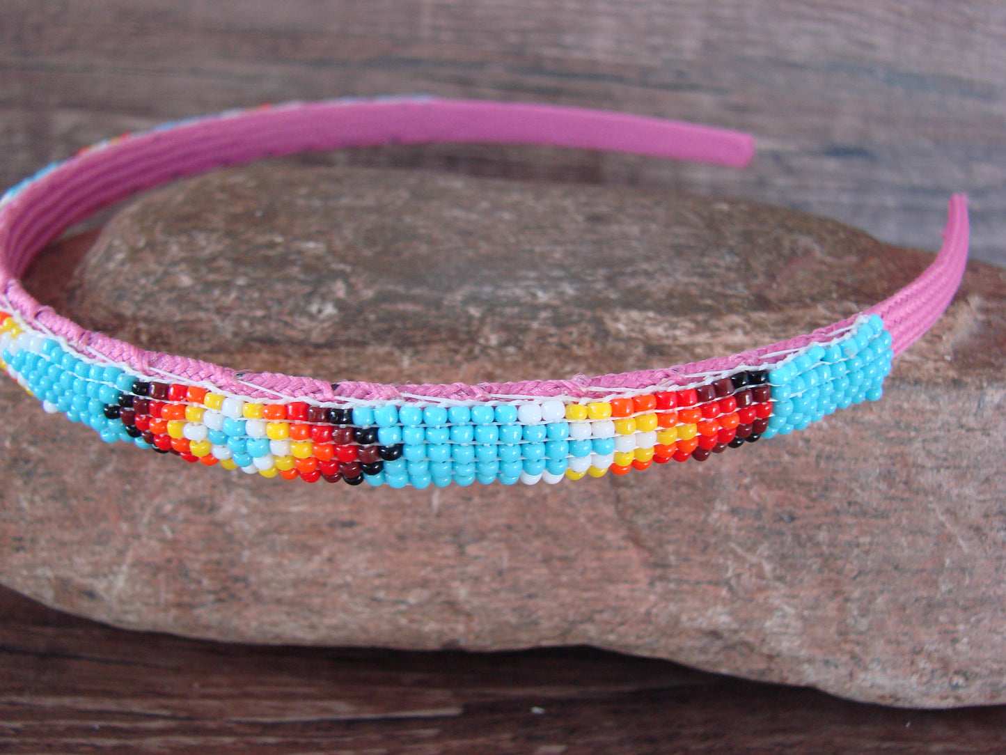 Navajo Indian Hand Beaded Head Band by Raven Cleveland