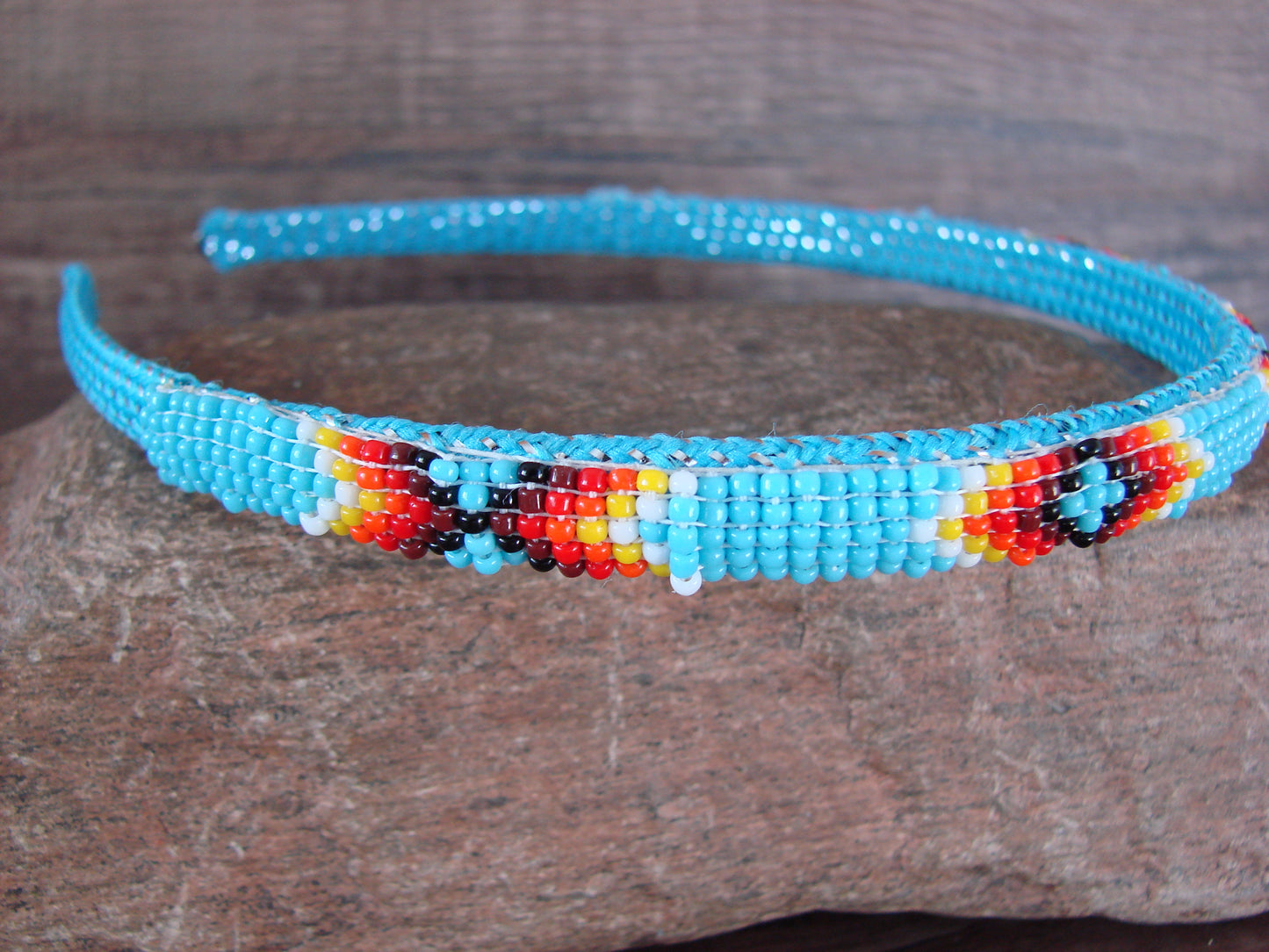 Navajo Indian Hand Beaded Head Band by Raven Cleveland