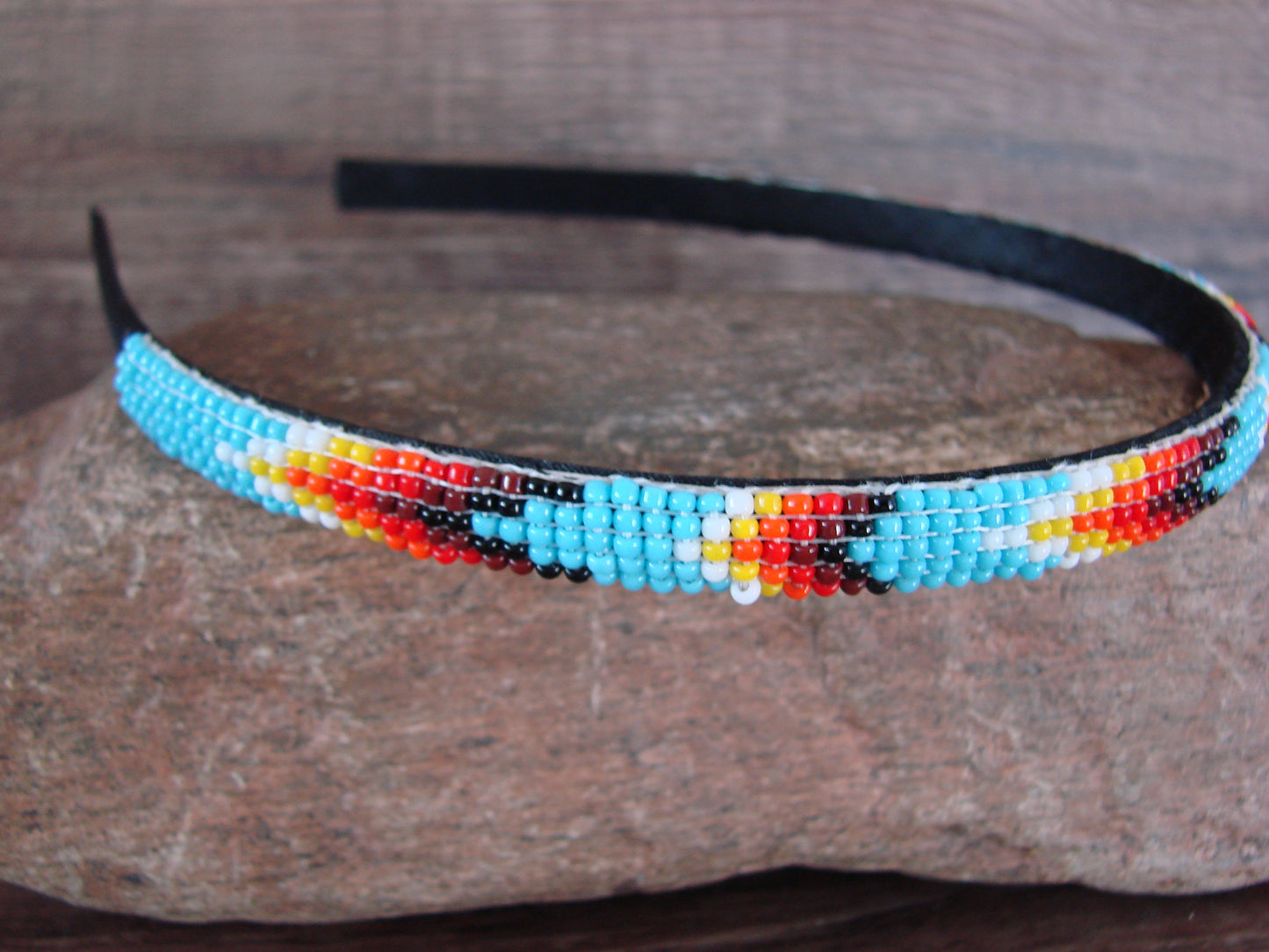 Navajo Indian Hand Beaded Head Band by Raven Cleveland
