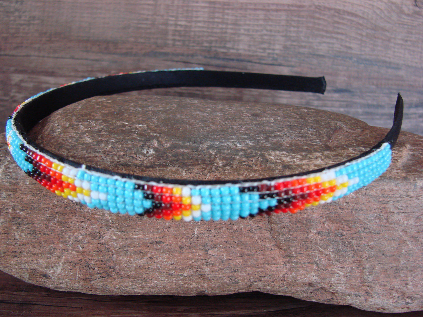 Navajo Indian Hand Beaded Head Band by Raven Cleveland