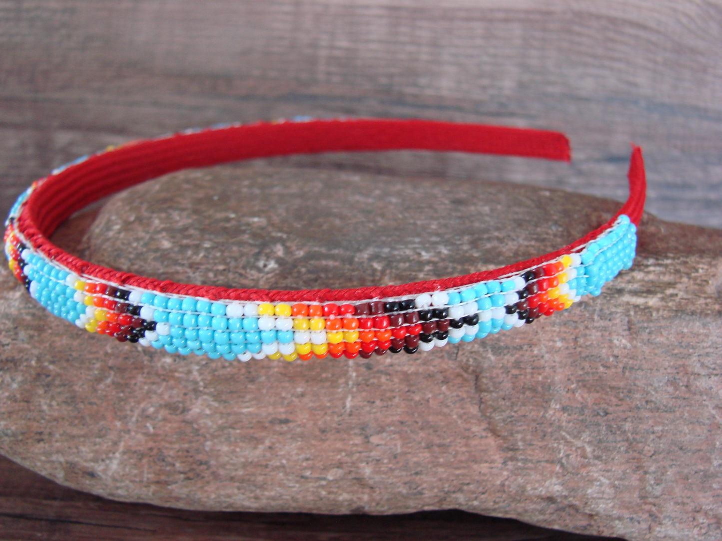 Navajo Indian Hand Beaded Head Band by Raven Cleveland