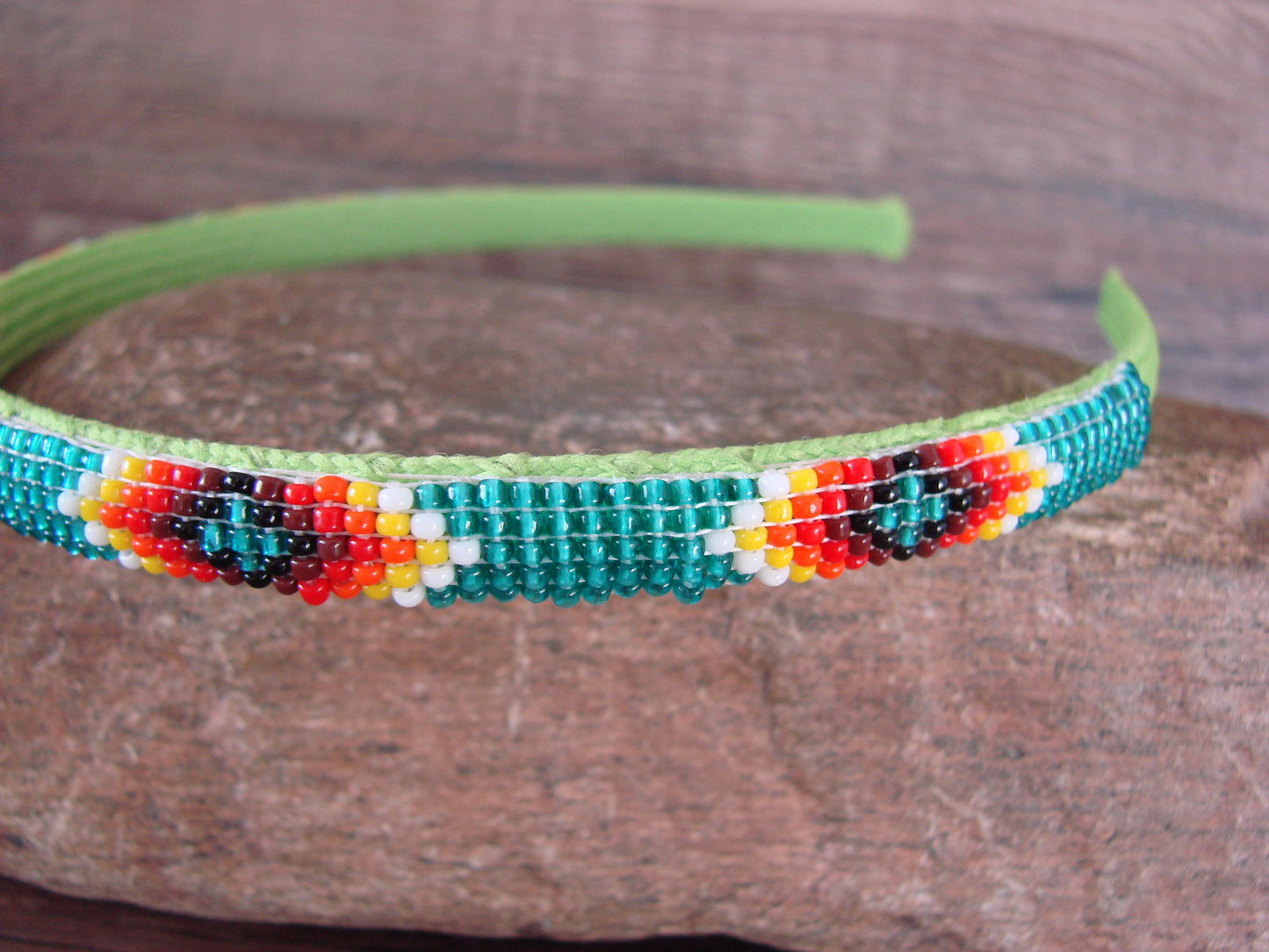 Navajo Indian Hand Beaded Head Band by Raven Cleveland