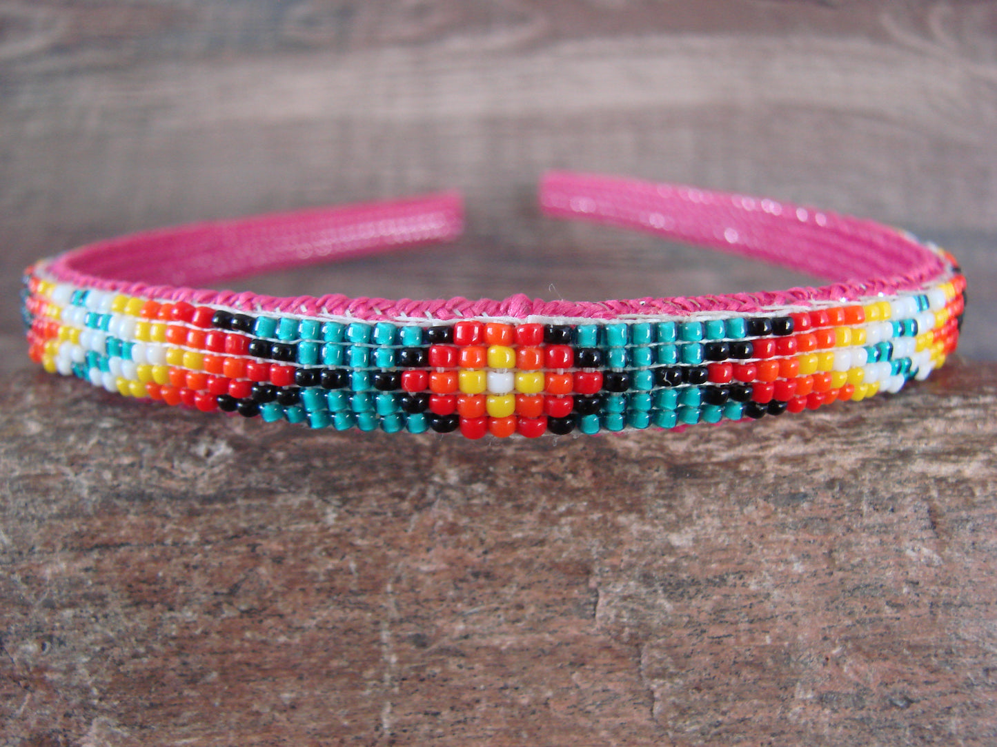 Navajo Indian Hand Beaded Head Band by Raven Cleveland