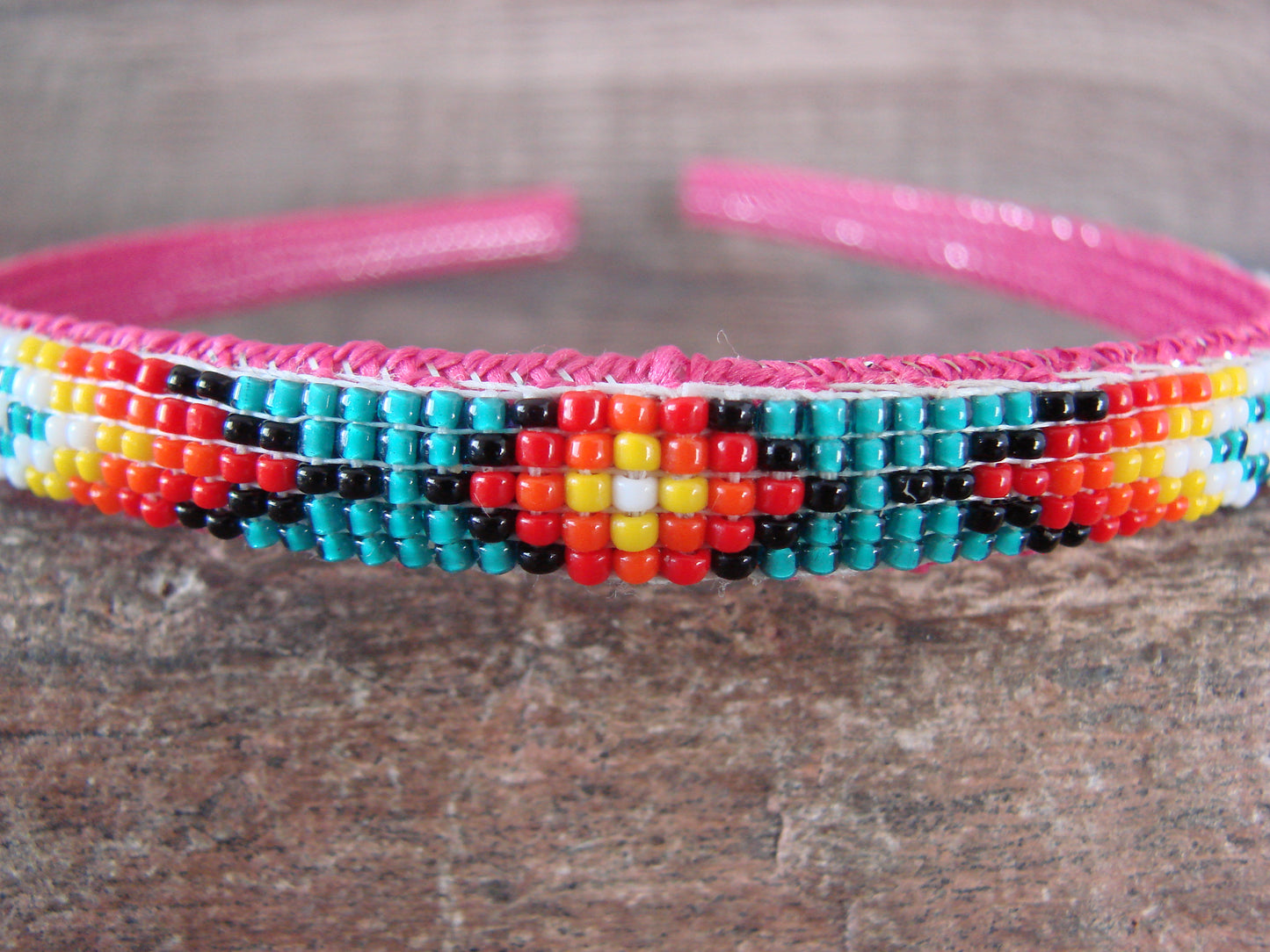 Navajo Indian Hand Beaded Head Band by Raven Cleveland